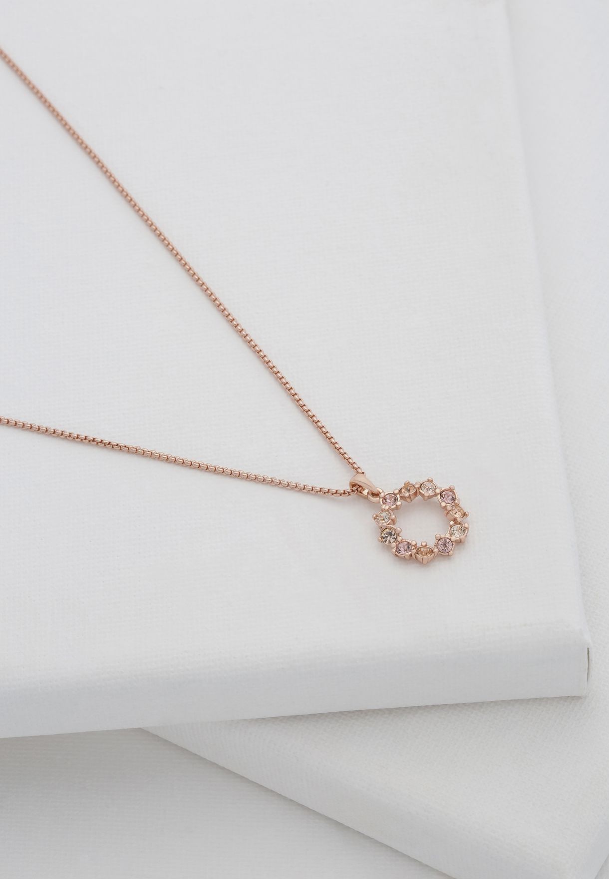 Cresar Crystal Hoop Pendant Necklace