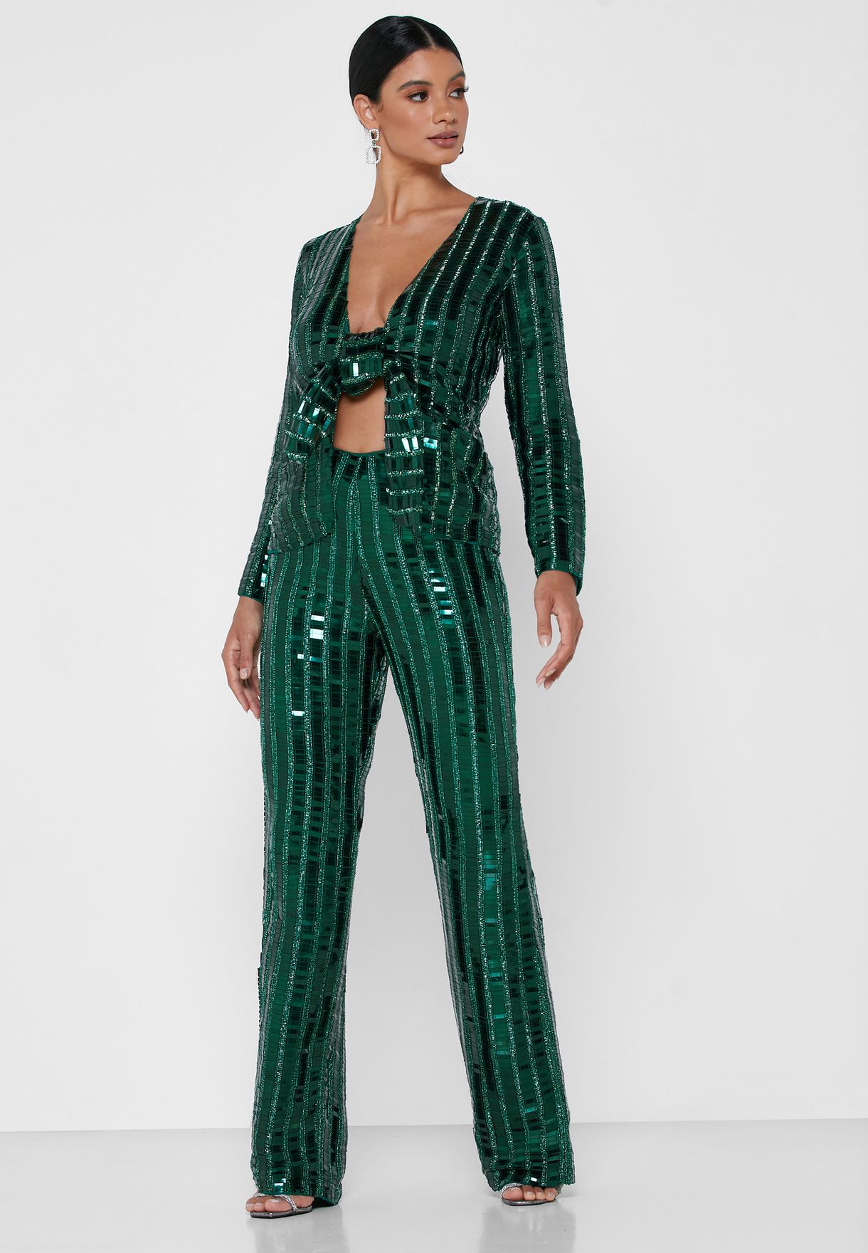 Rent Buy THE MANNEI Eljas Sequin-Embellished Trousers | MY WARDROBE HQ