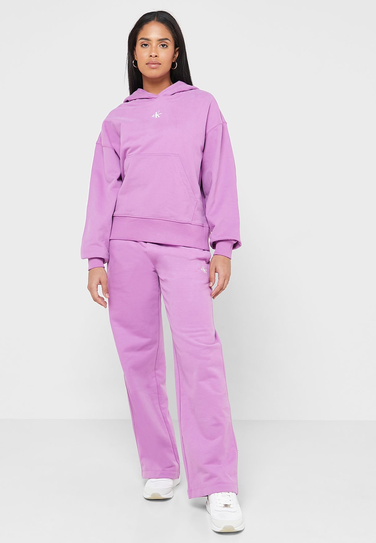 Buy Calvin Klein Jeans purple Pocket Detail Logo Hoodie for Women in Dubai,  Abu Dhabi
