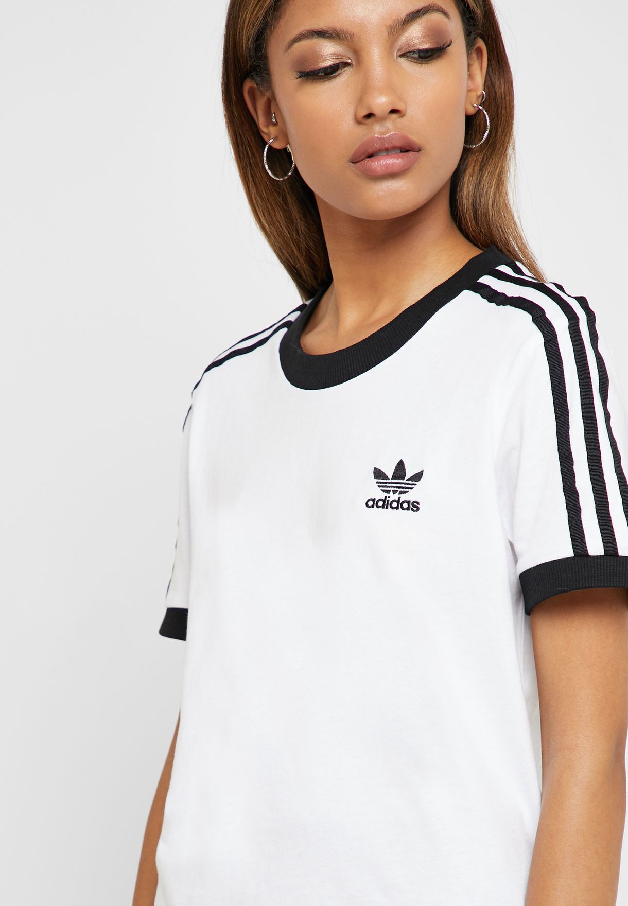 Buy adidas Originals white 3 Stripes Adicolor Casual Women\u0026#39;s T-Shirt  for Women in MENA, Worldwide | ED7483