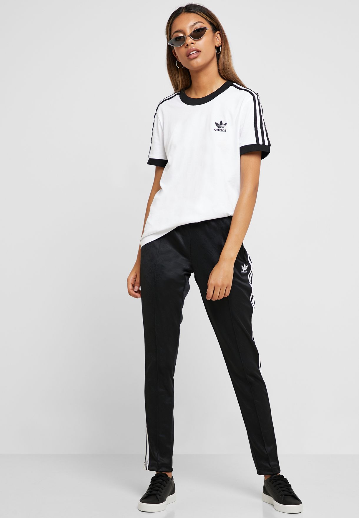 Buy adidas Originals white 3 Stripes Adicolor Casual Women\u0026#39;s T-Shirt  for Women in MENA, Worldwide | ED7483