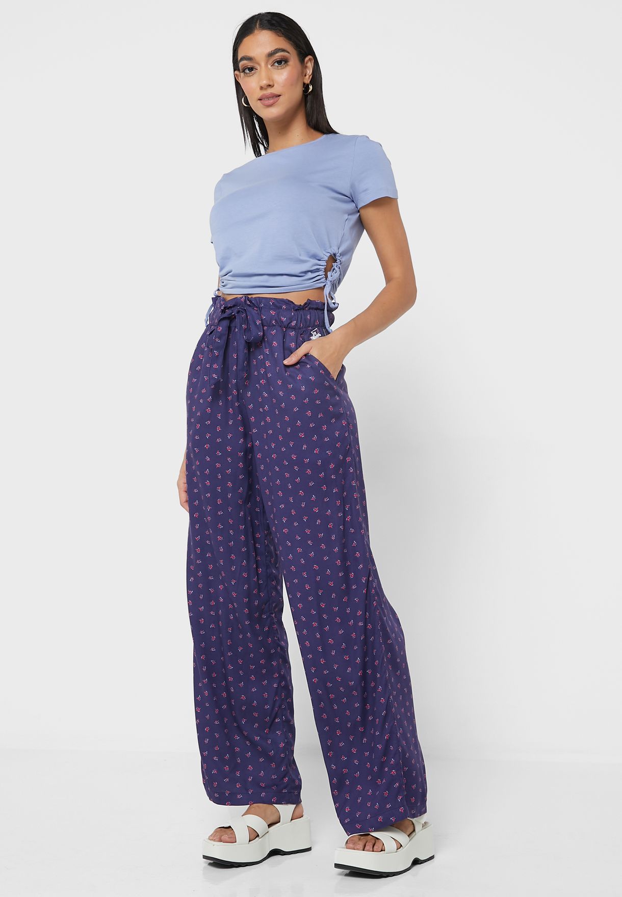 Printed Wide Leg Pants