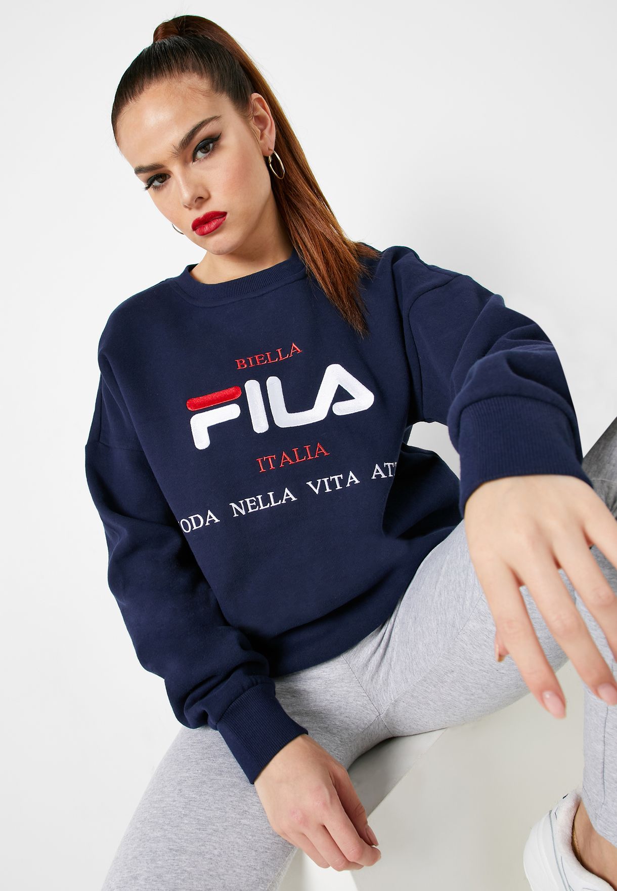 fila navy blue sweatshirt