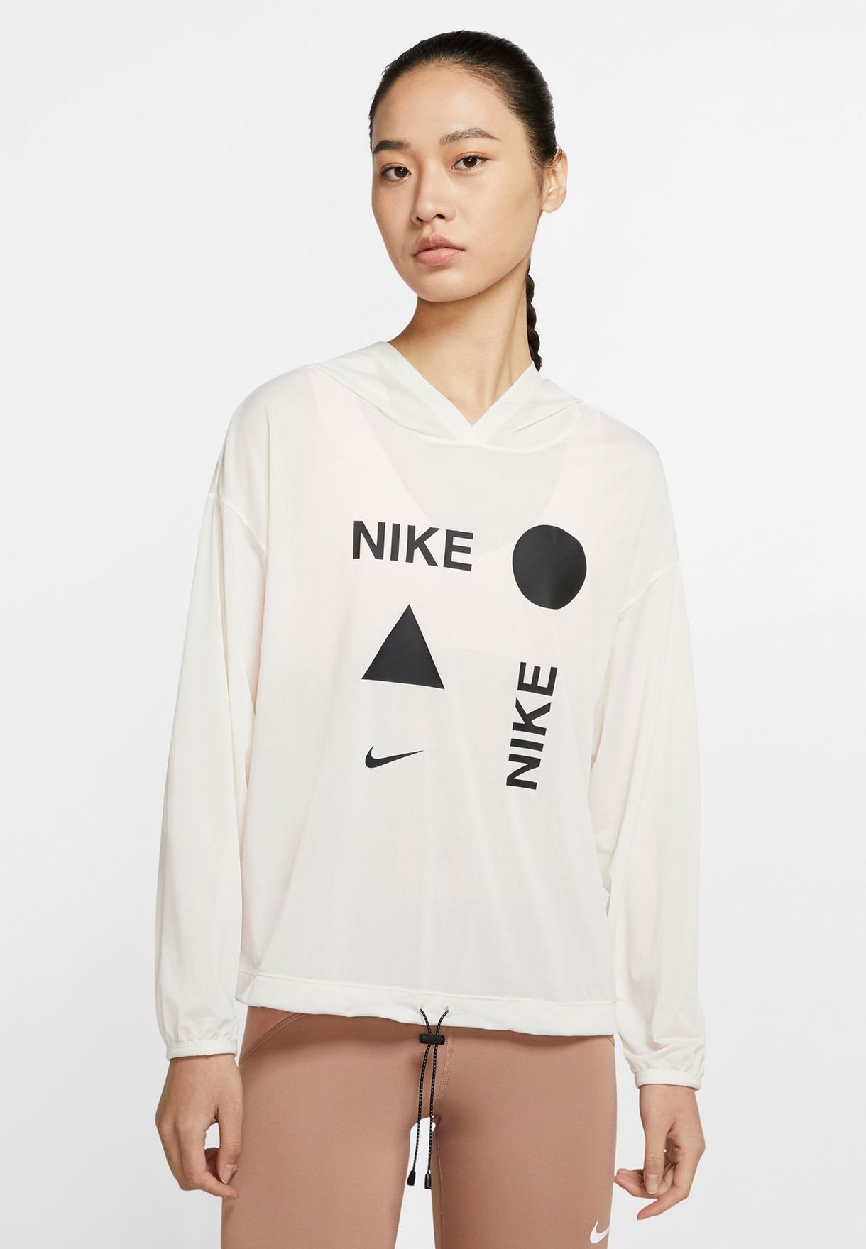 Buy Nike white Icon Clash Fleece Hoodie for Women in Dubai, Abu Dhabi