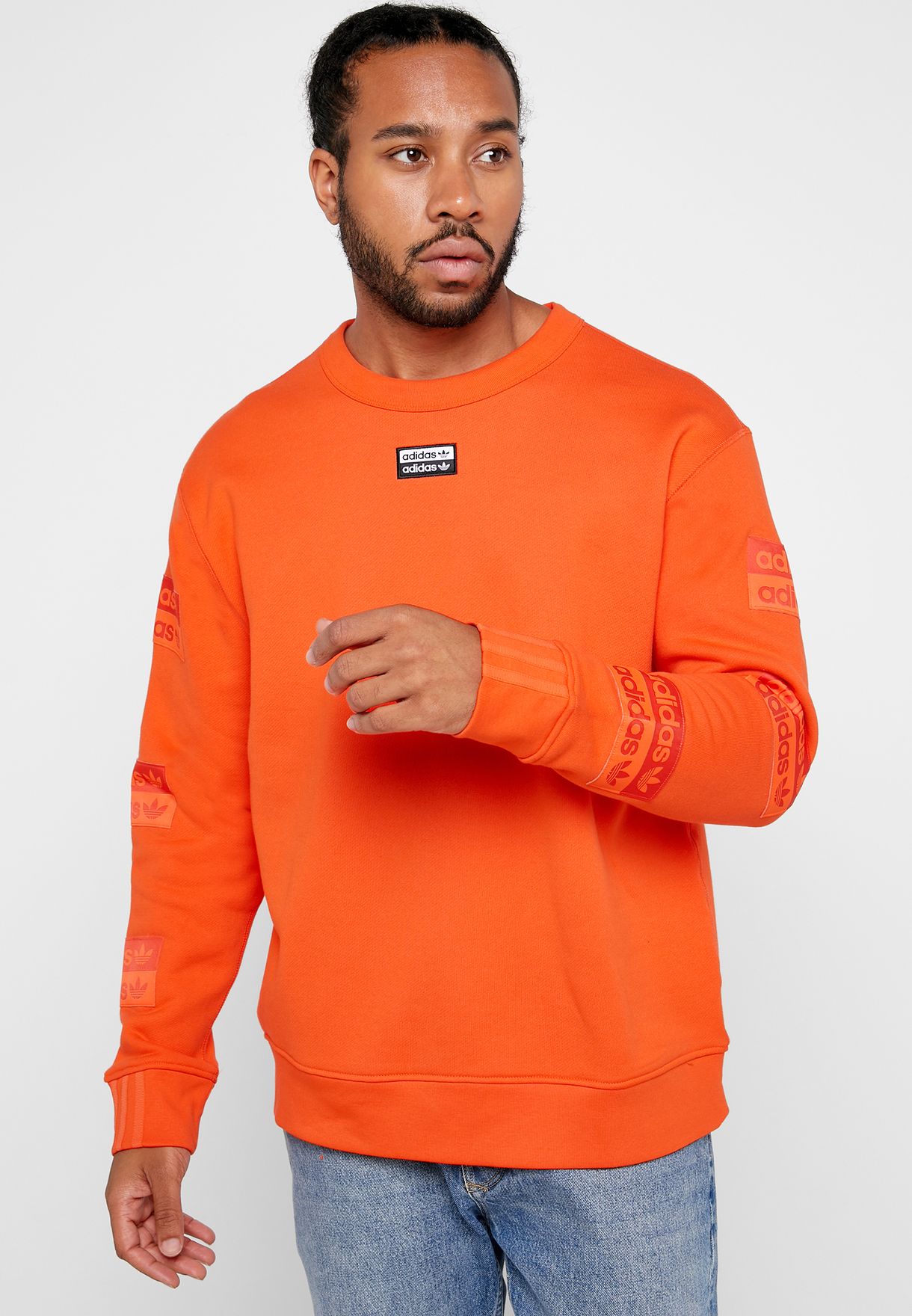 orange adidas sweatshirt