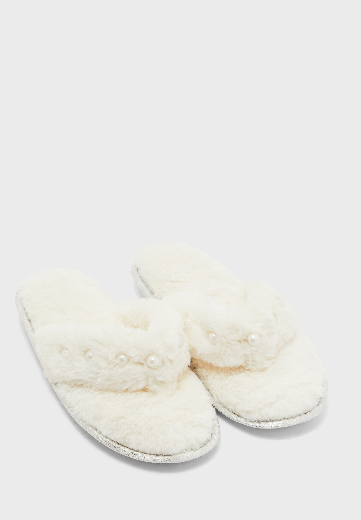 ginger fur slippers