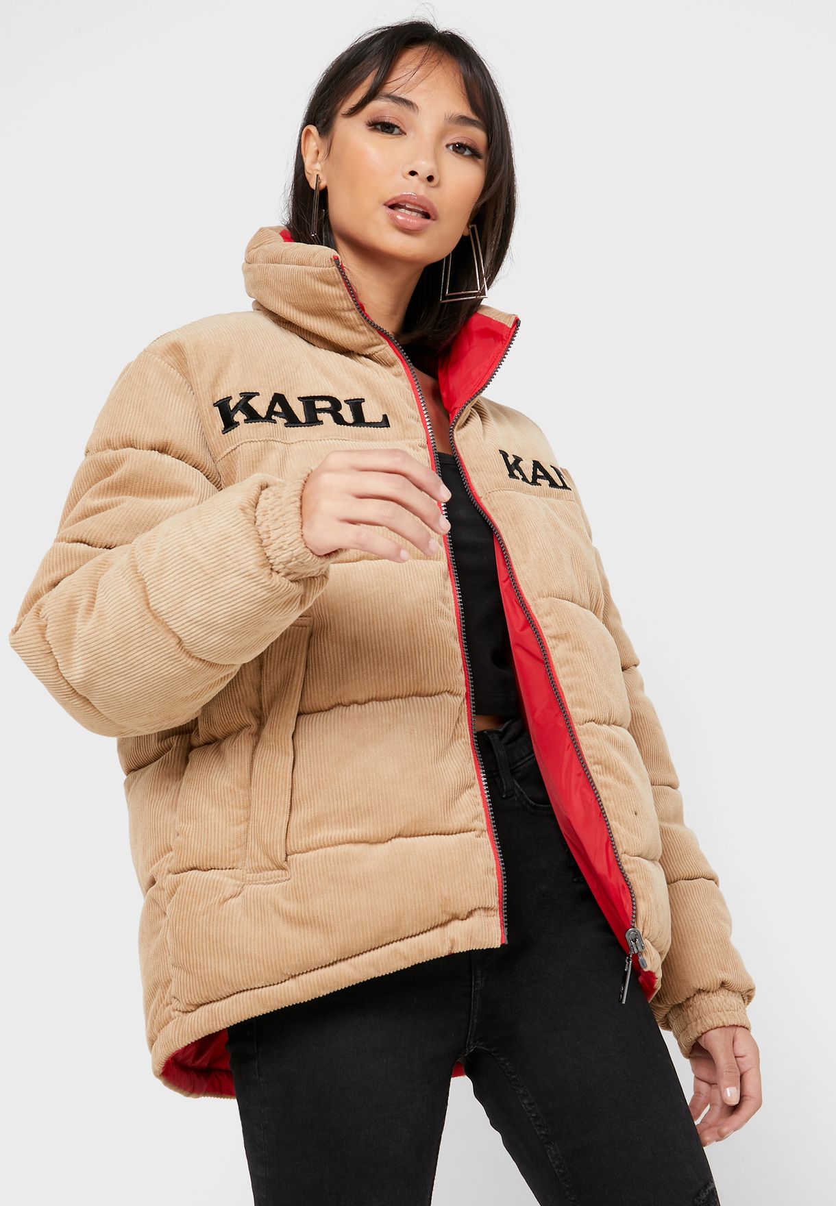 magnet Kritisk Grund Buy Karl Kani multicolor Retro Reversible Cord Puffer Jacket for Women in  MENA, Worldwide