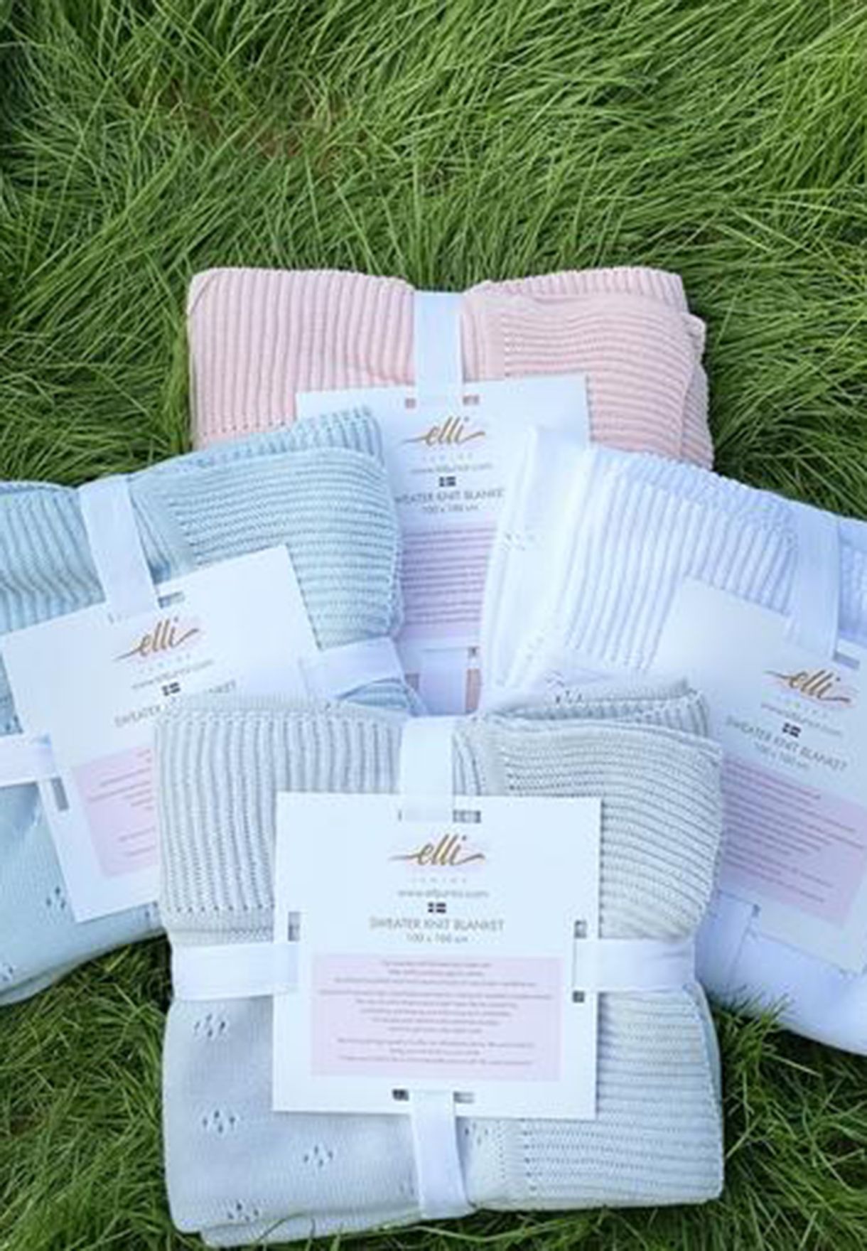 Baby Large Organic Cotton Knitted Blanket