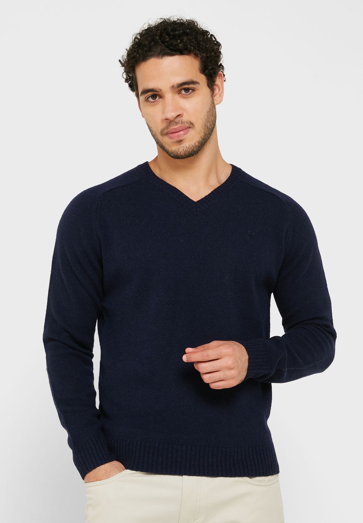 Knitted V-Neck Sweater