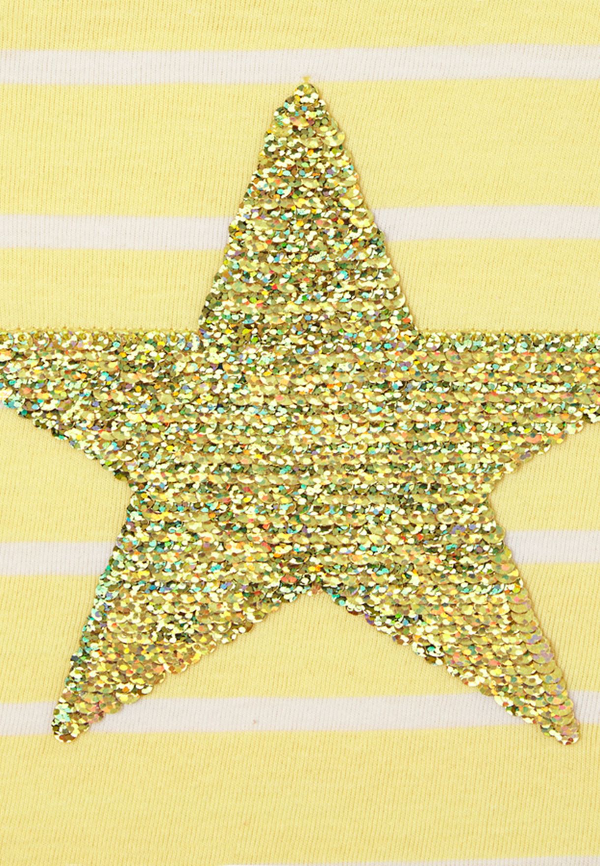 Kids Star Detail Striped Dress