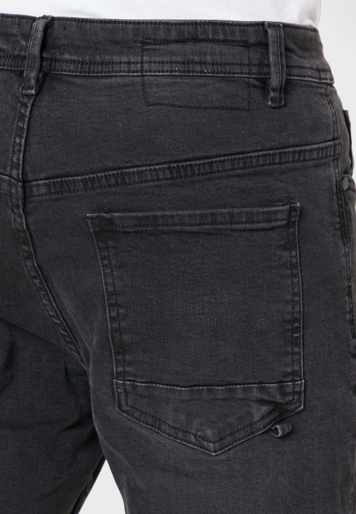 mens black cropped jeans