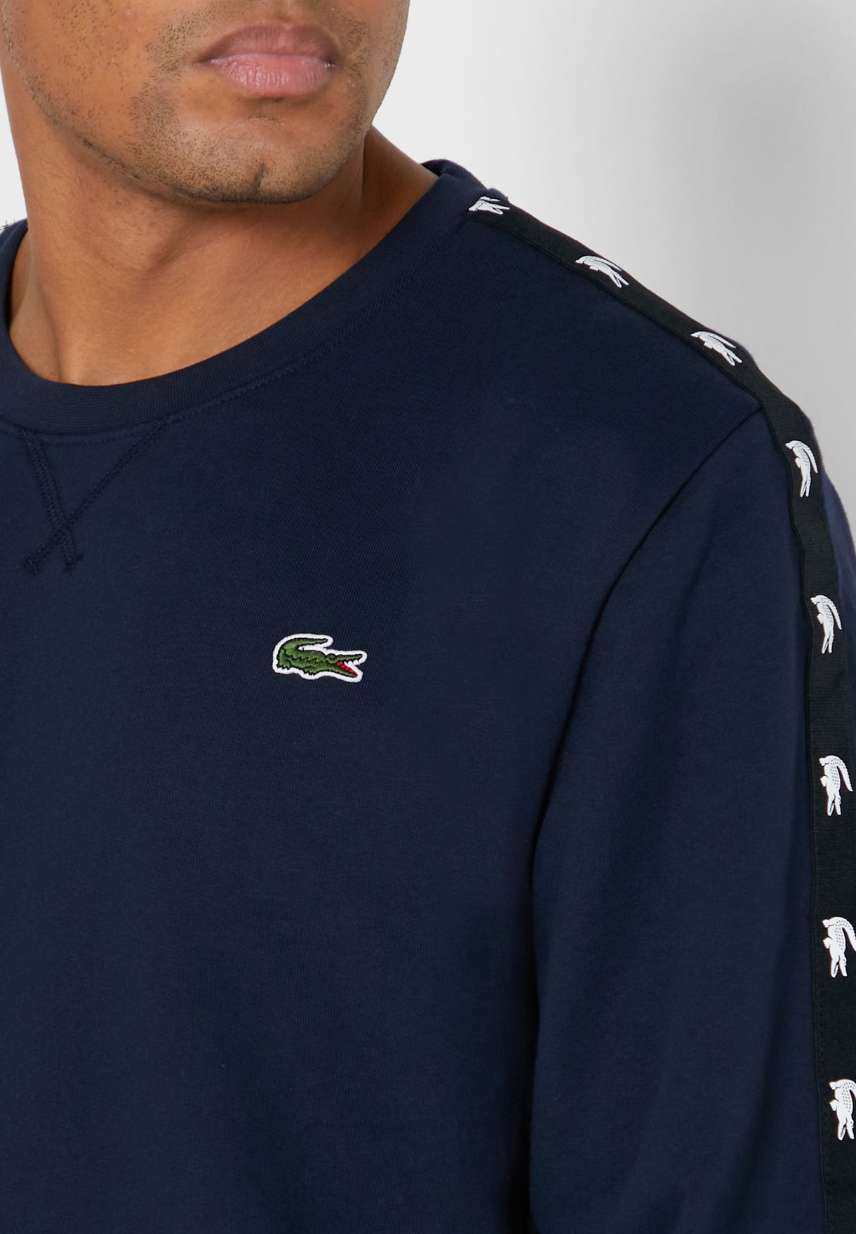 lacoste tape jumper