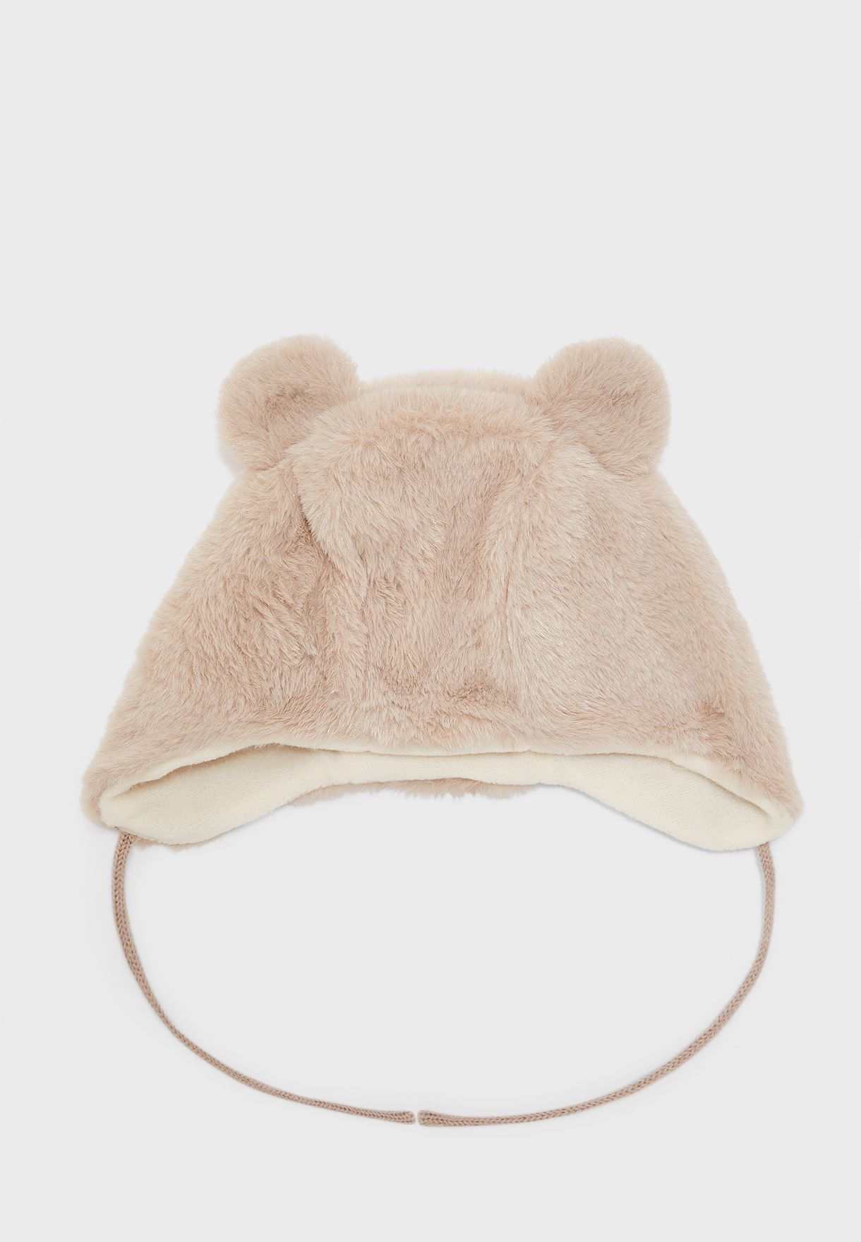 Buy Jojo Maman Bebe Beige Infant Bear Fur Detail Beanies For Kids In Mena Worldwide E4555