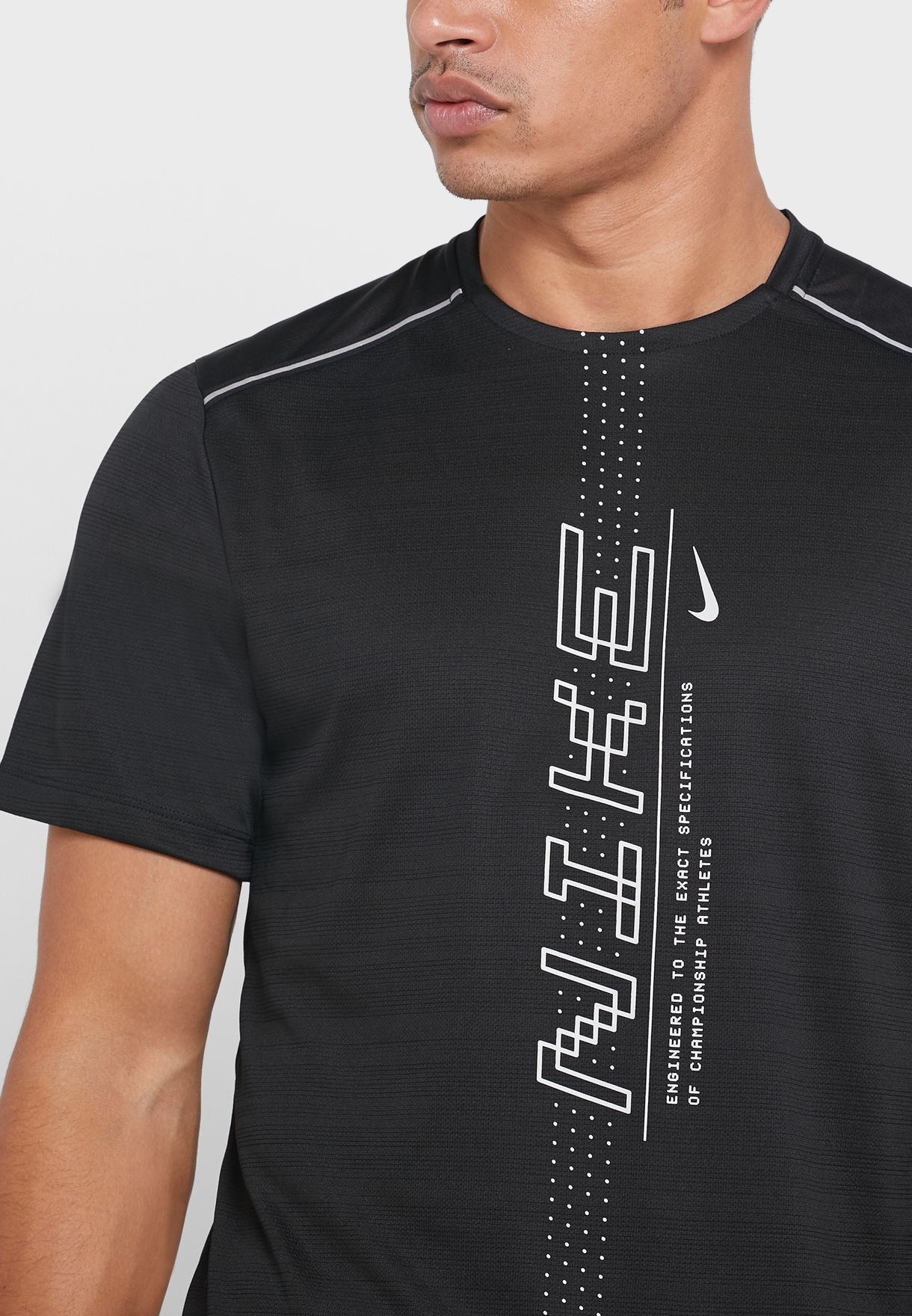 Shop Nike Black Miler T Shirt Cj5340 010 For Men In Globally