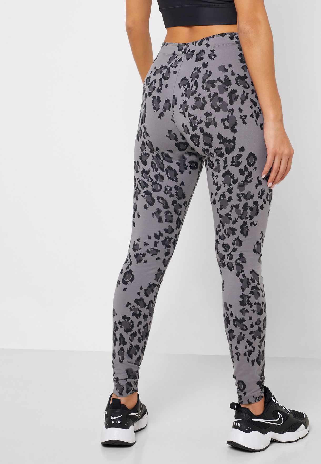 nike leopard leggings grey