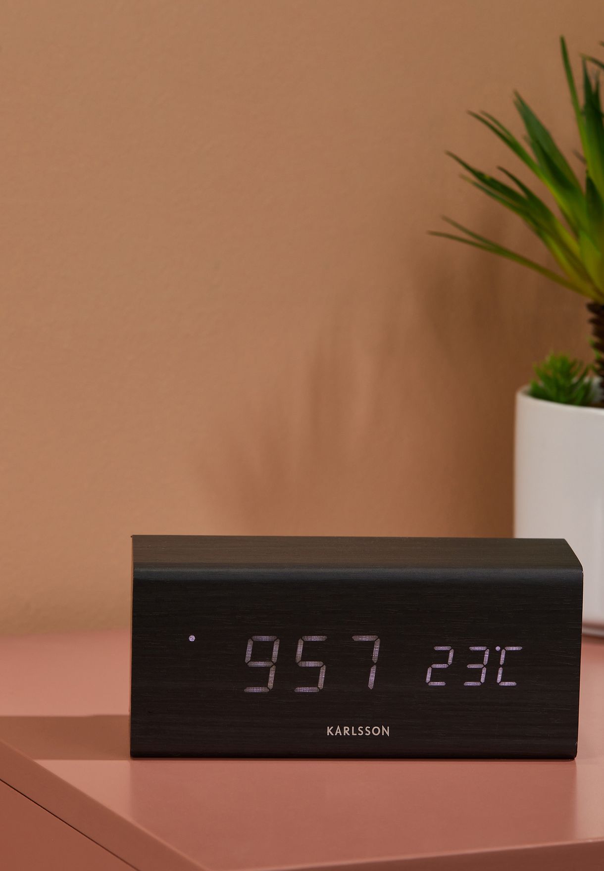 Wood Veneer Block Alarm Clock