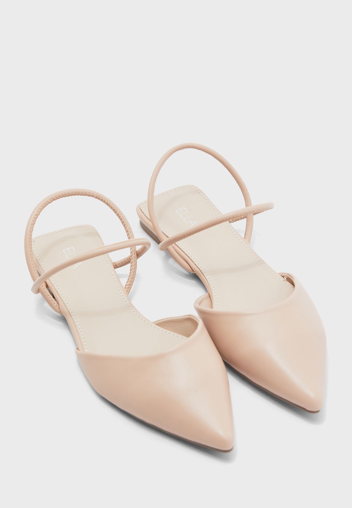 Buy Ella beige Pointed Toe Flats for 