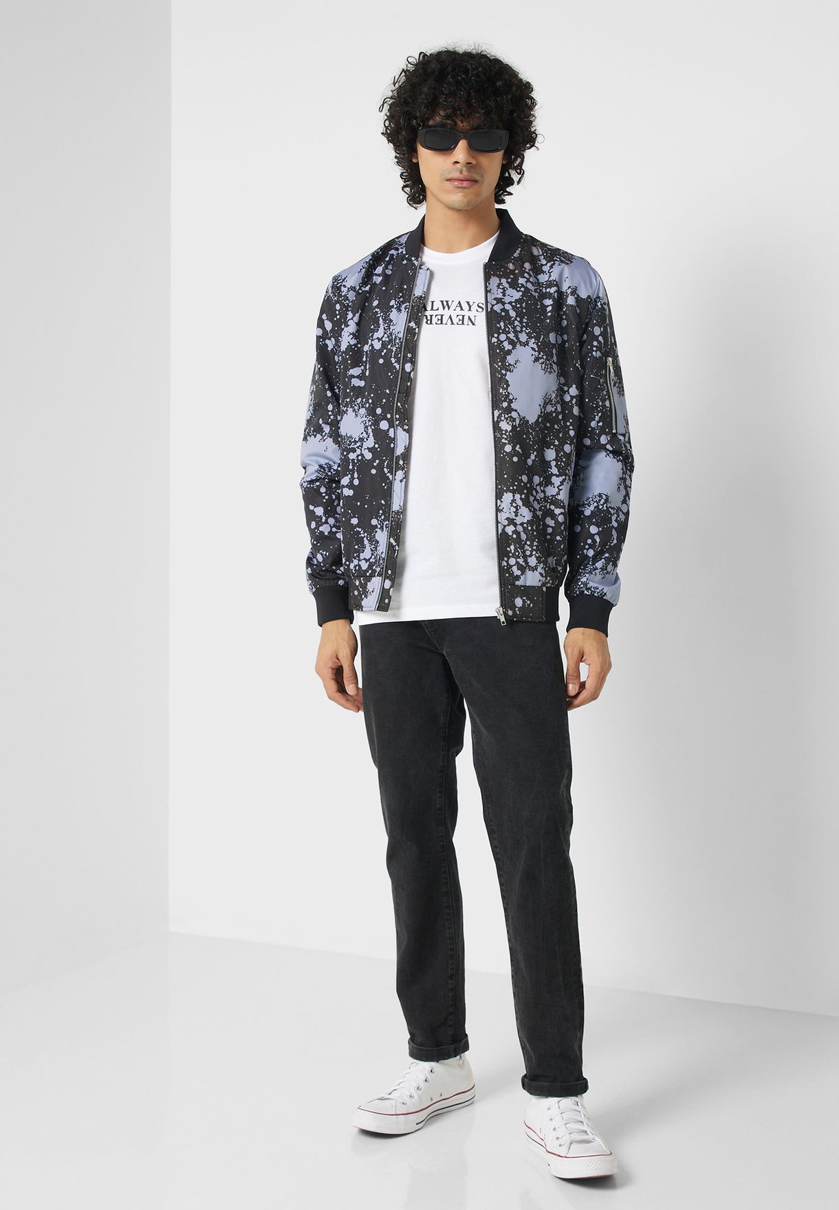Printed Bomber Jacket
