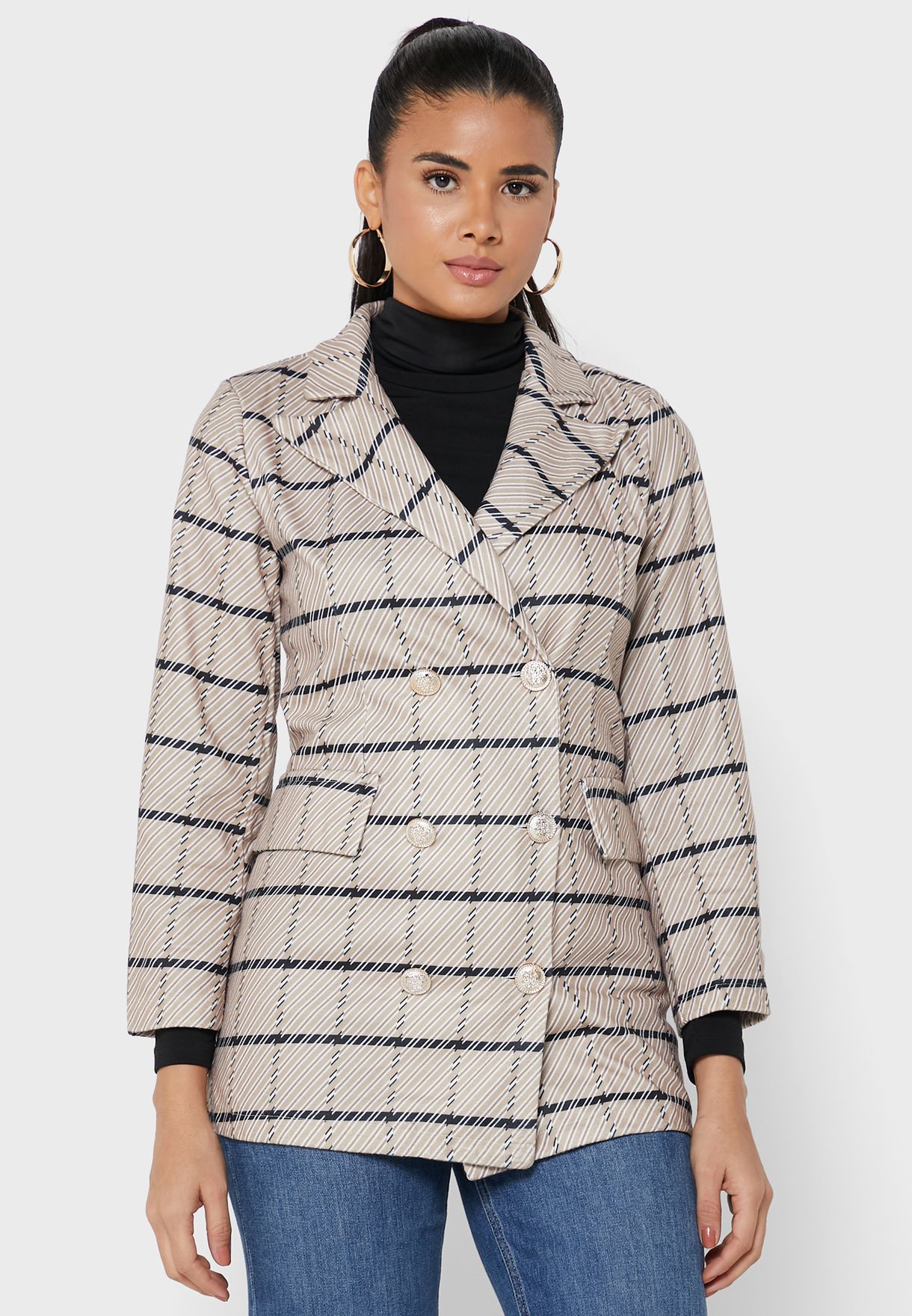 Button Detail Coat
