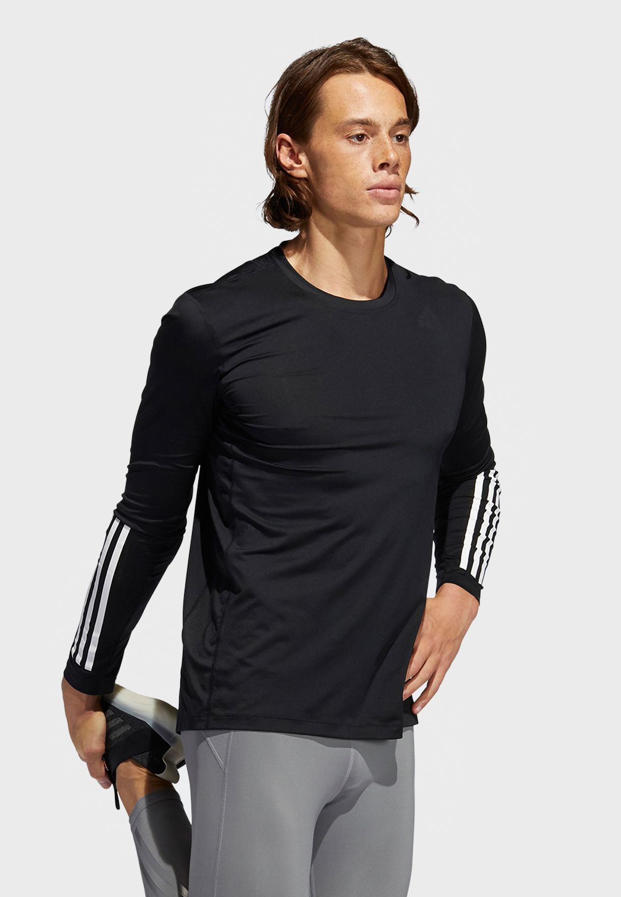 Buy adidas black TechFit 3 Stripe T-Shirt for Men in MENA, Worldwide