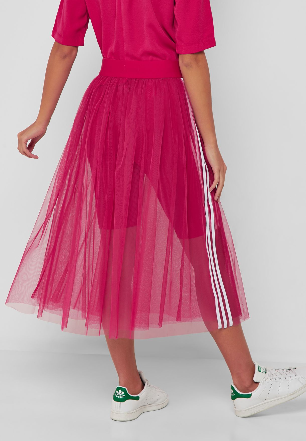 adidas pink mesh skirt