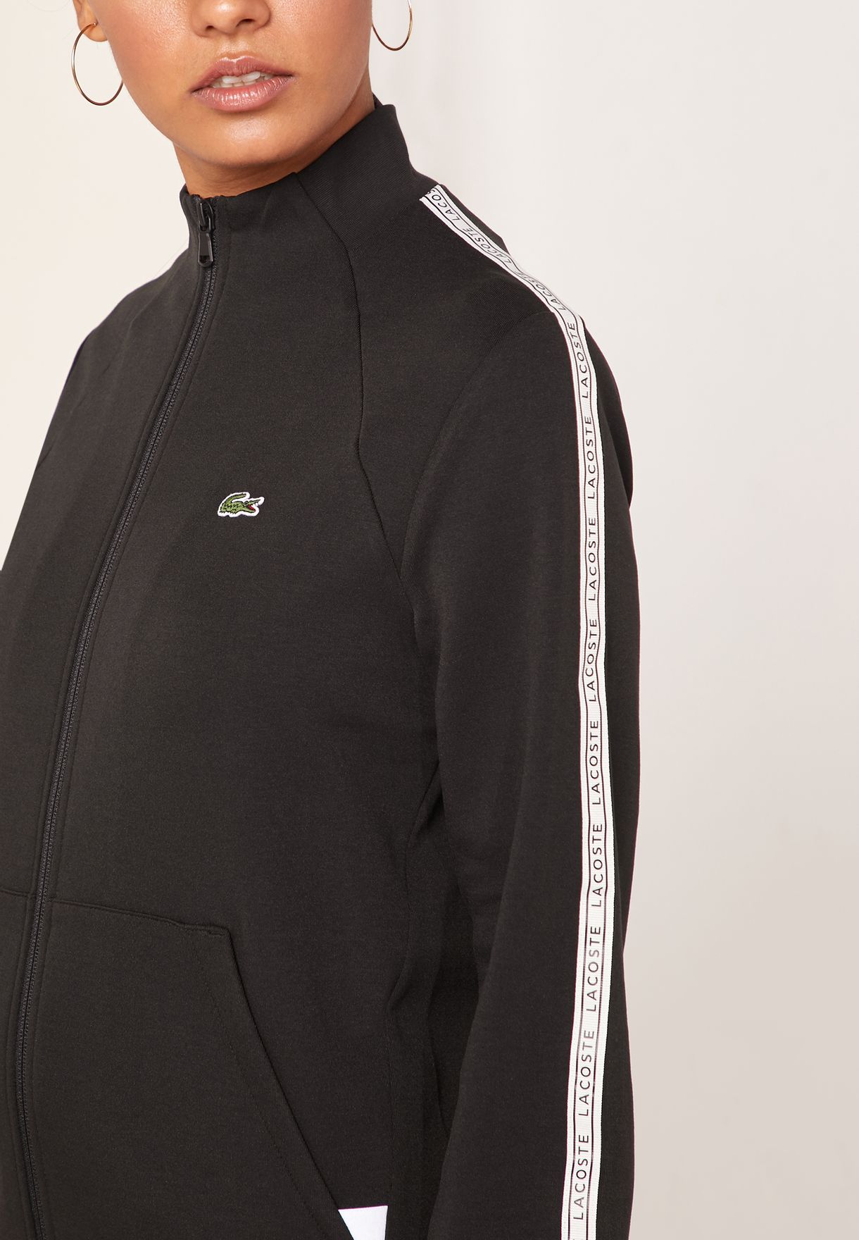 lacoste taped track jacket