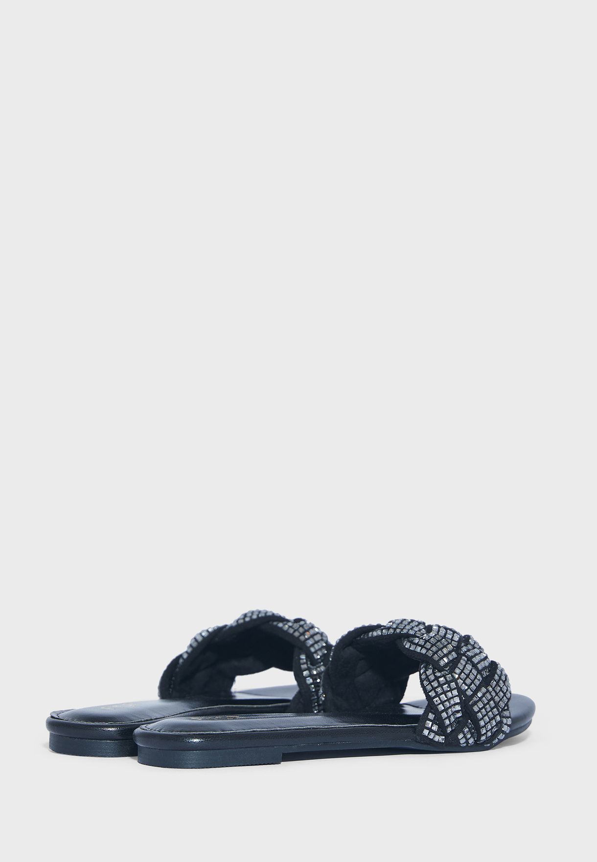 Pleated One Strap Sandals