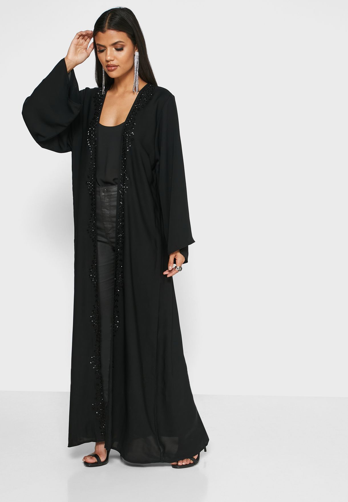 black sequin abaya