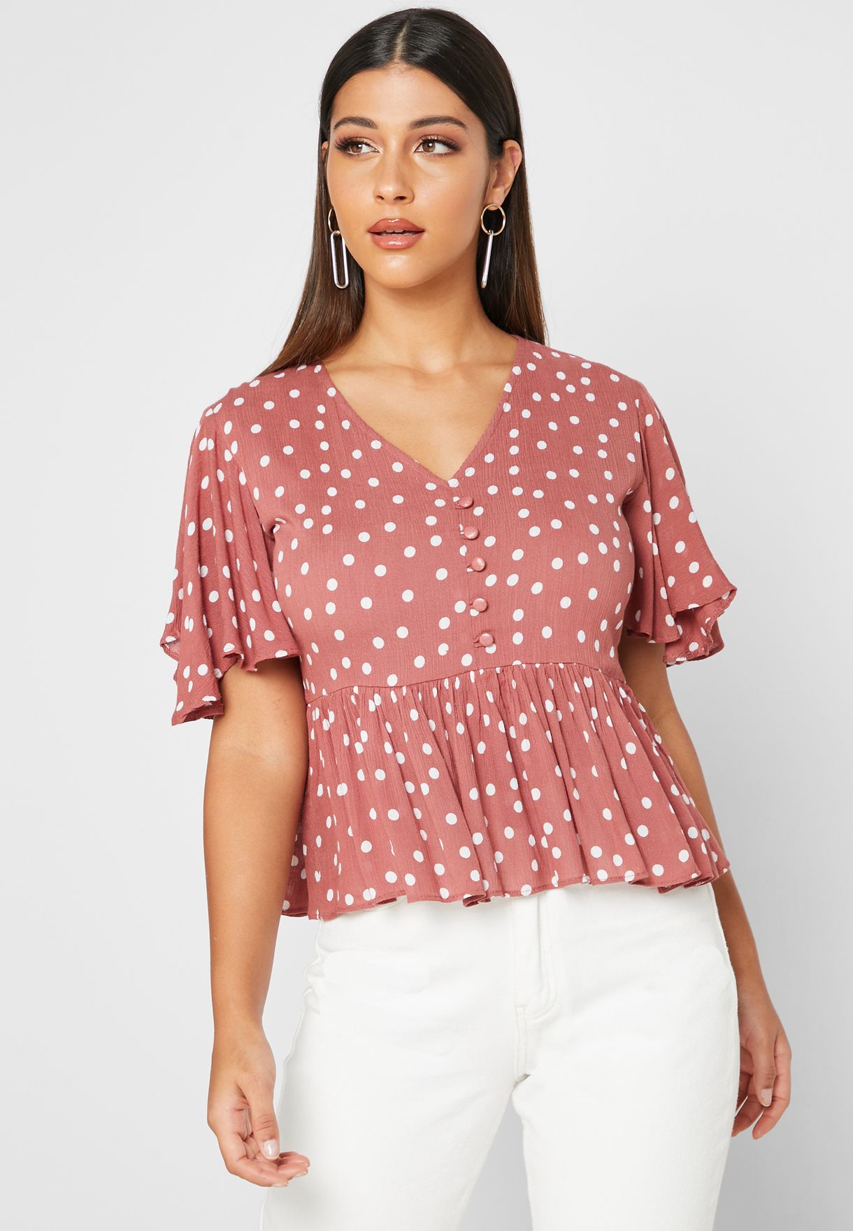 polka dot peplum