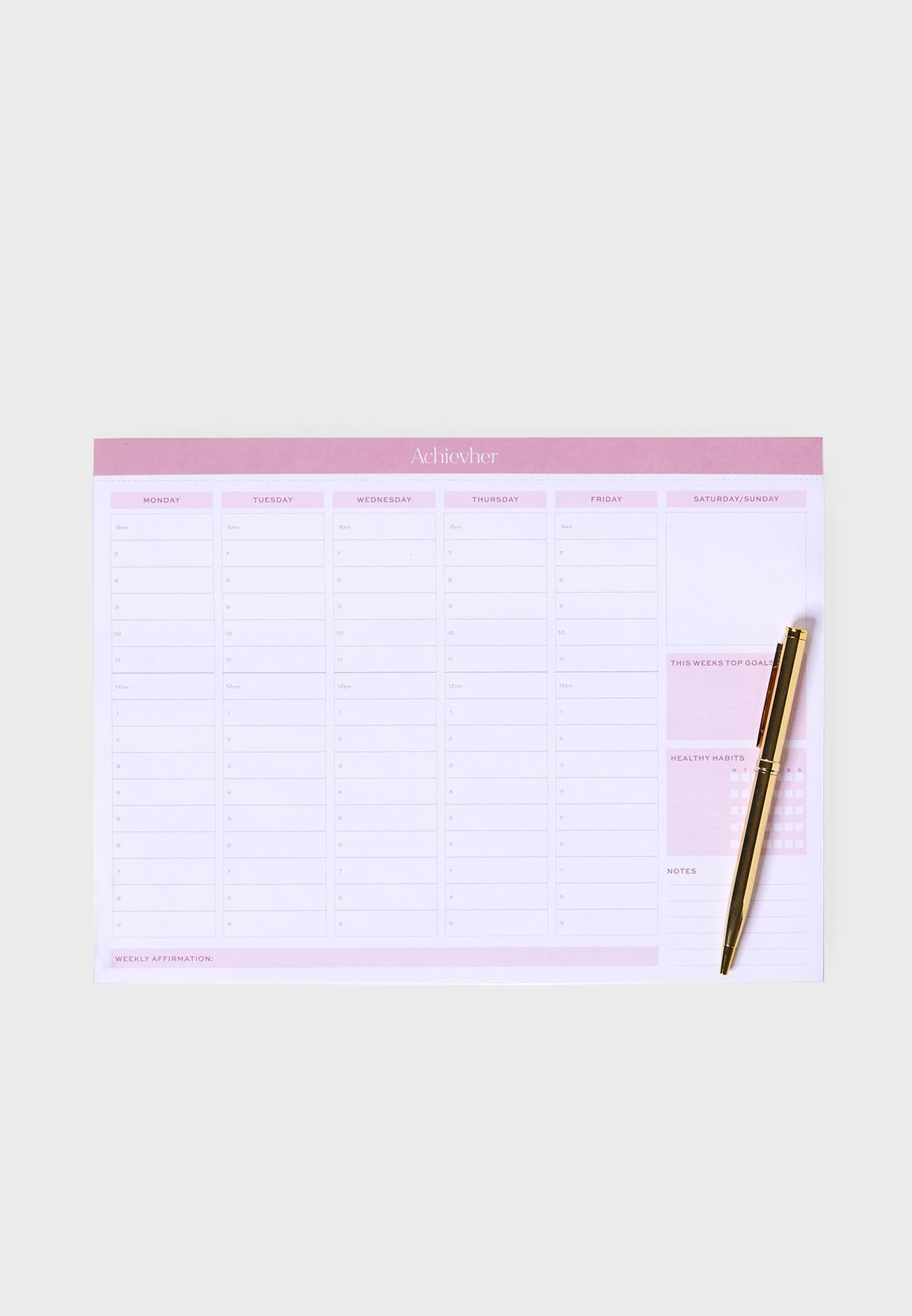 Achievher A4 Affirmation Weekly Planner