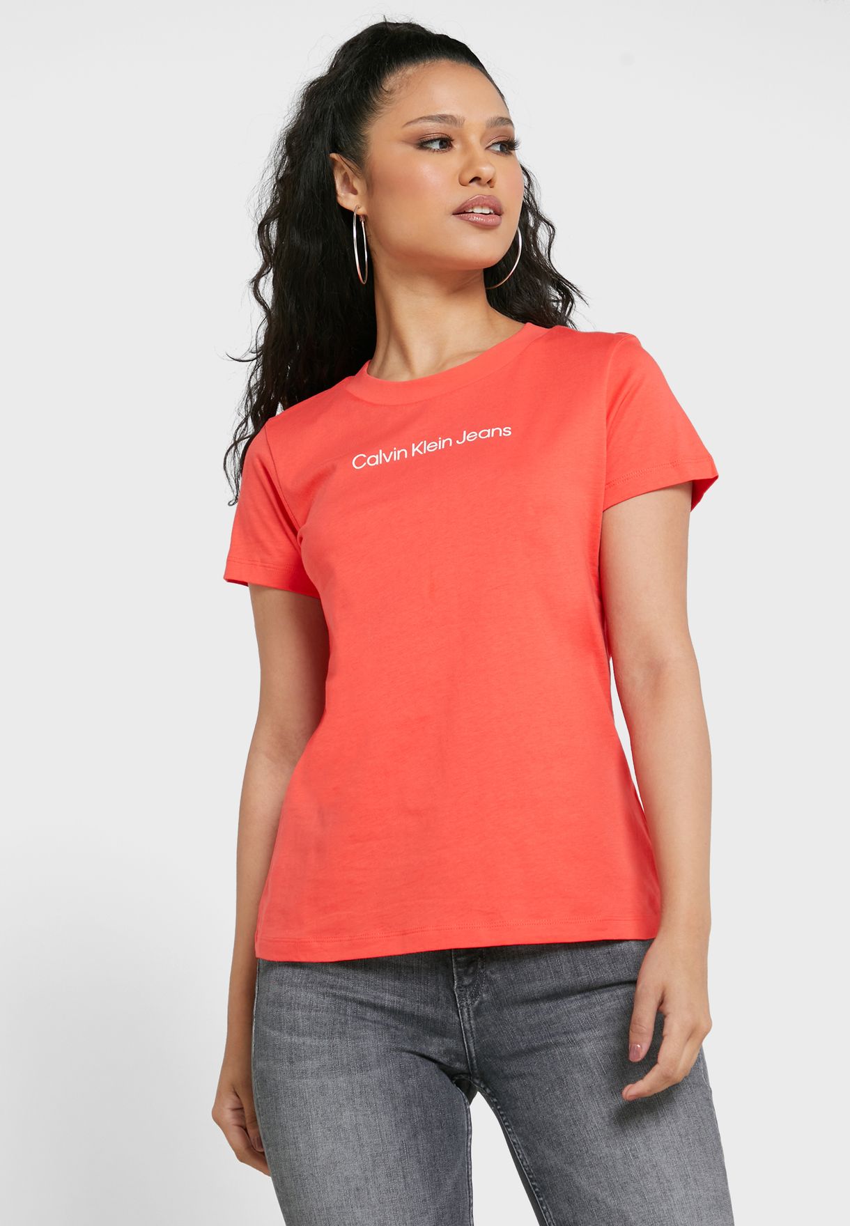 calvin klein red t shirt womens