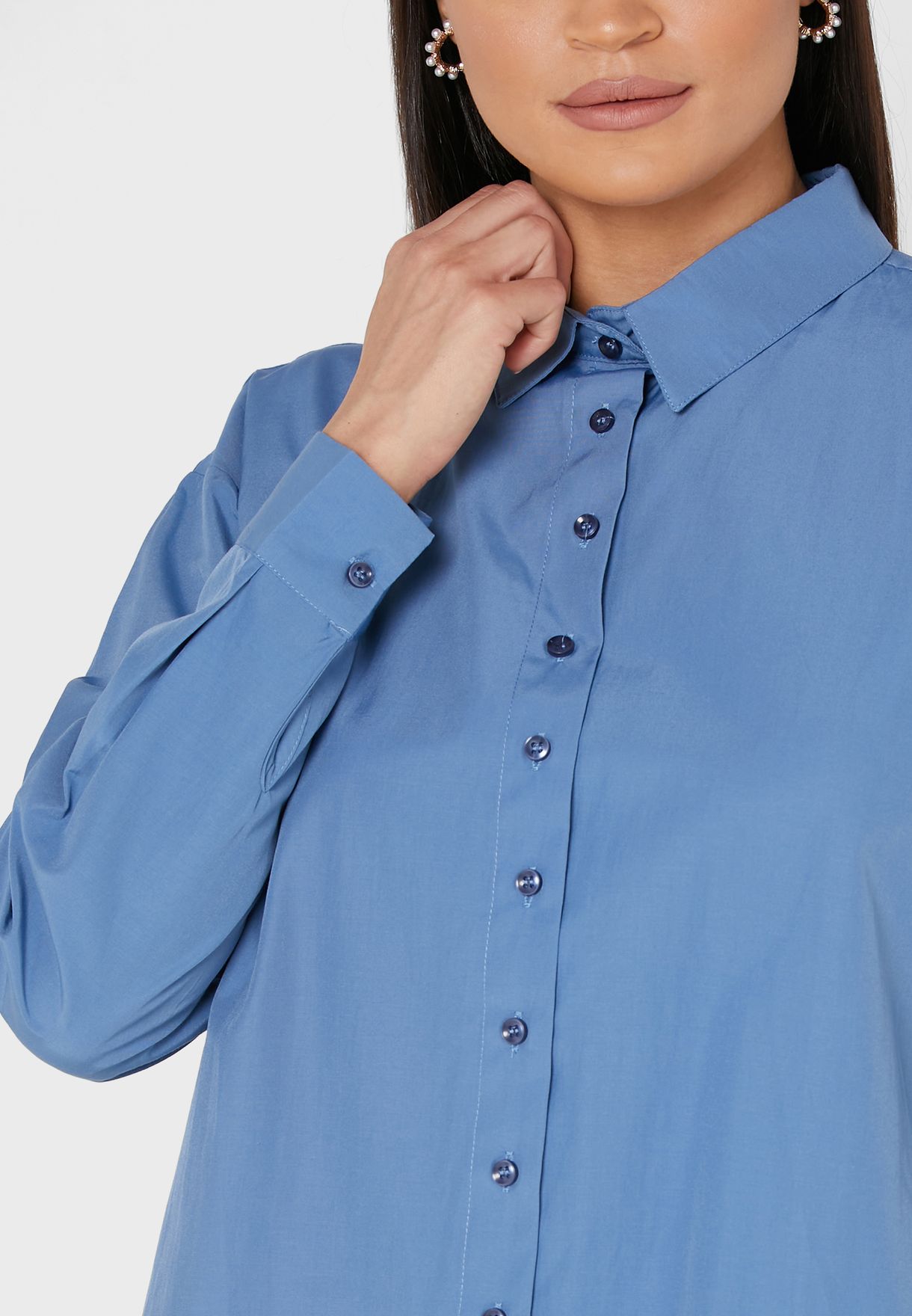 longline button down shirt