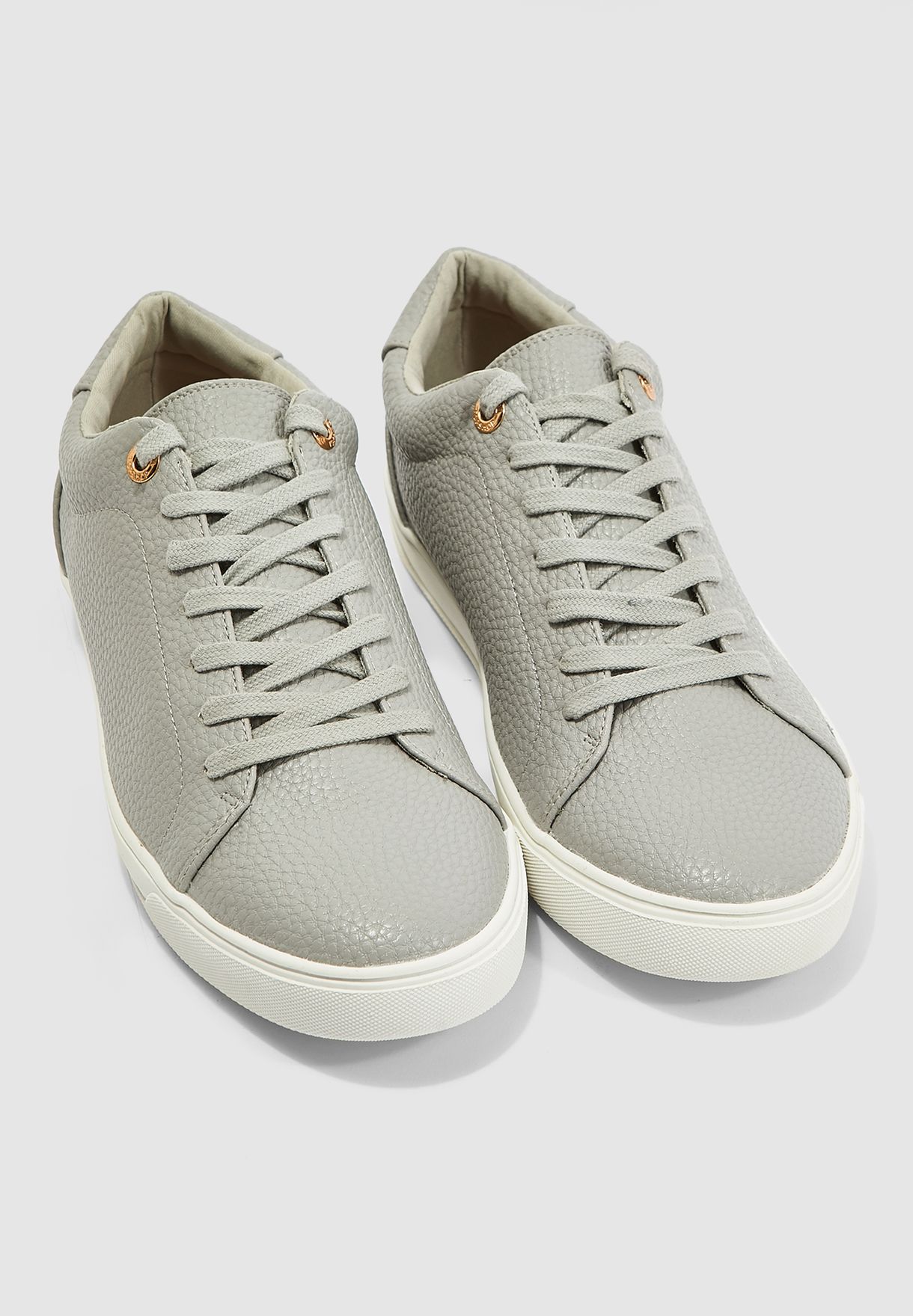 Buy Topshop grey Curly Lace Up Trainer 