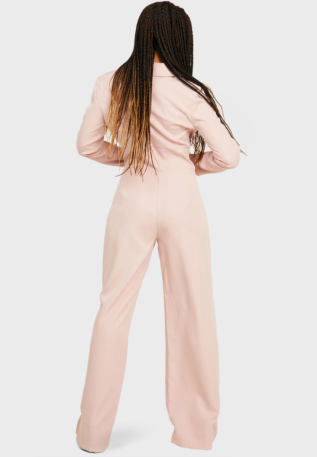 Buy Quiz pink Collared Detail Long Sleeves Jumpsuit for Women in MENA,  Worldwide