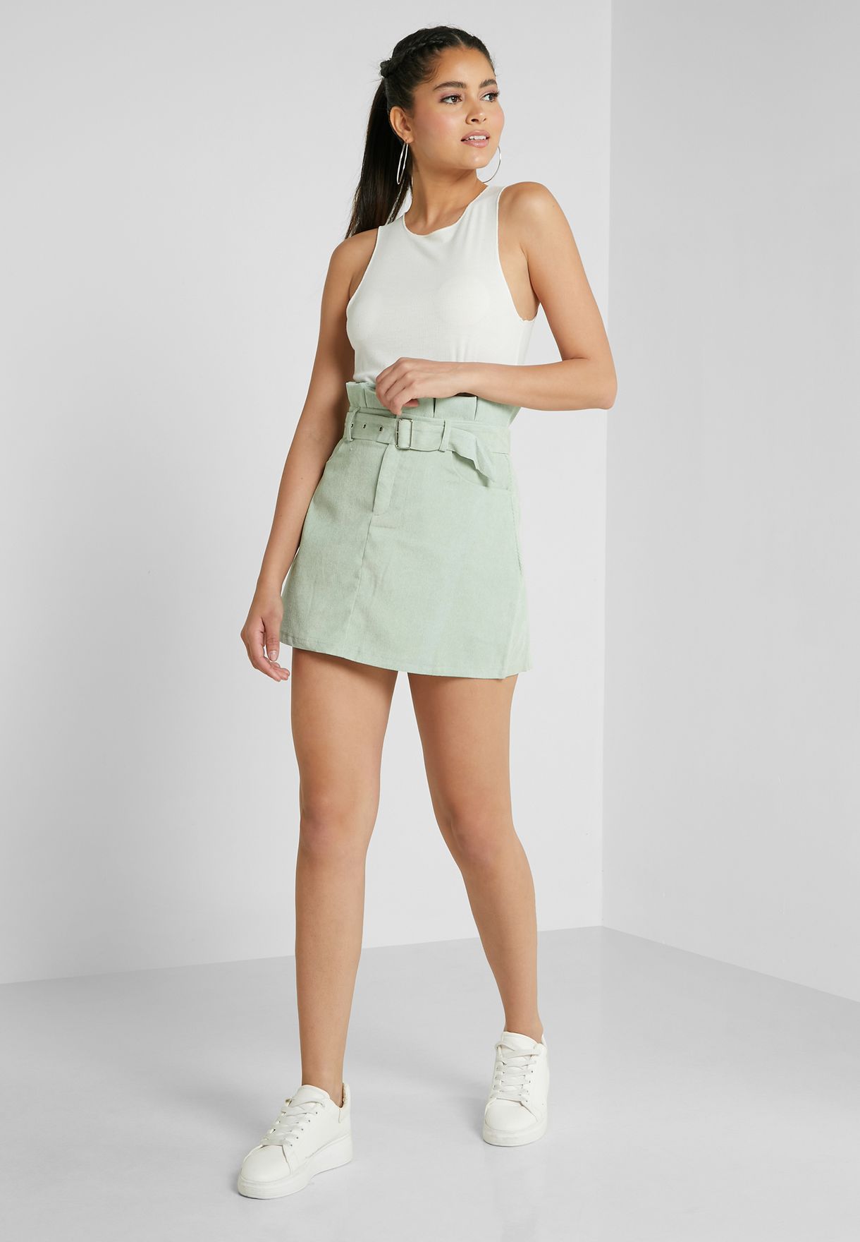 Belt Detail Mini Skirt