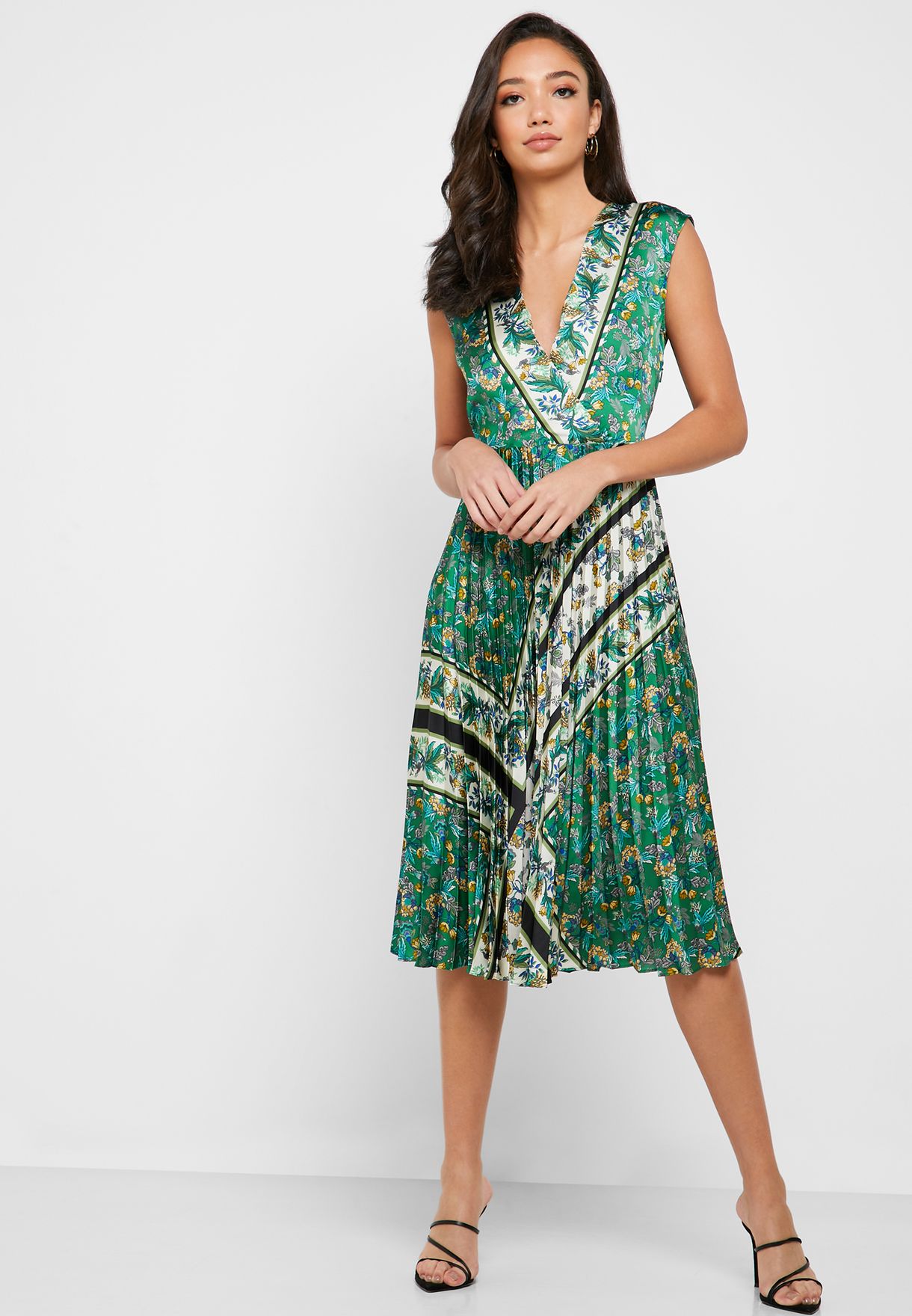 Buy Mango prints Floral Print Pleated Wrap Dress for Women in MENA,  Worldwide