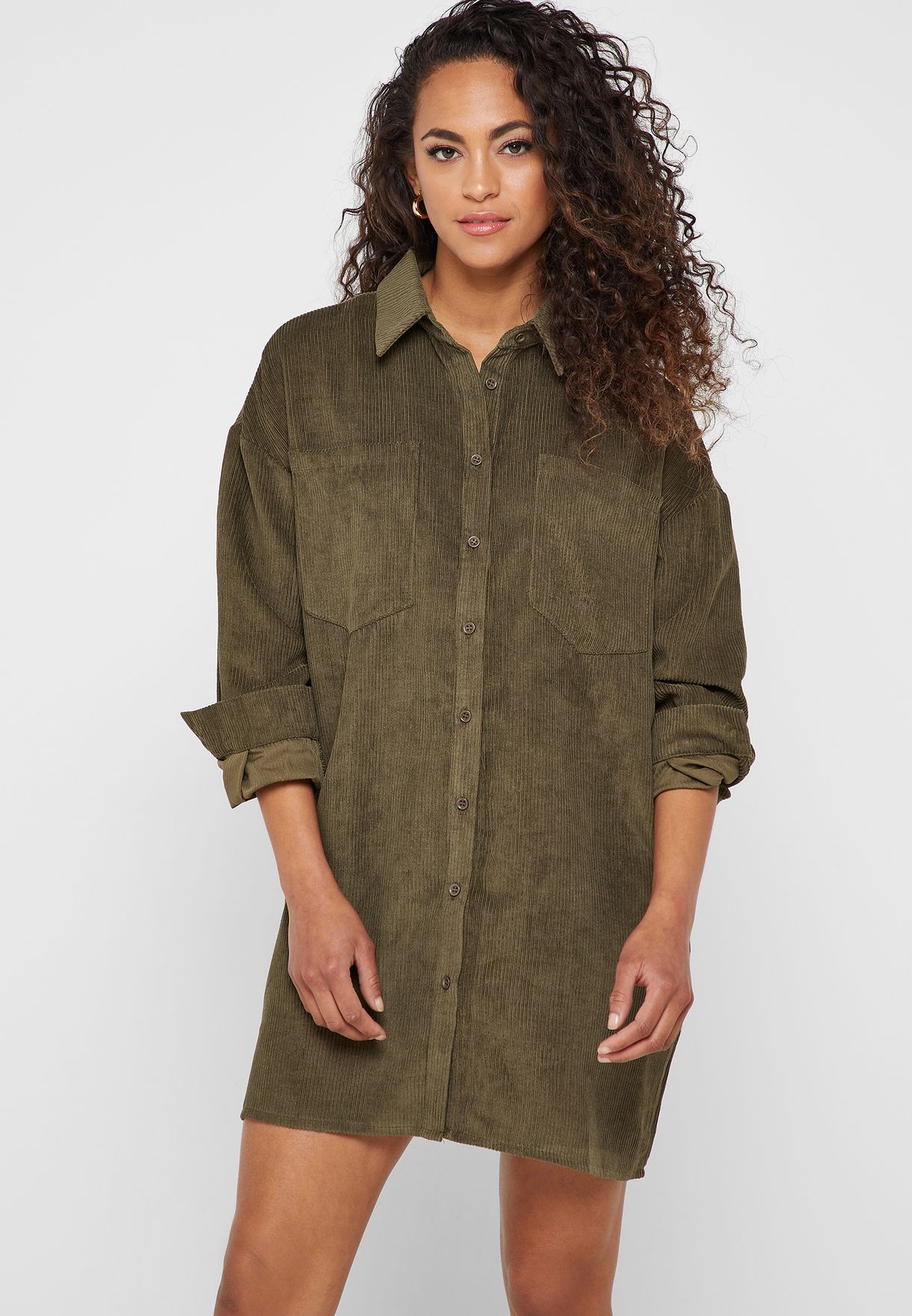 cord shirt dress