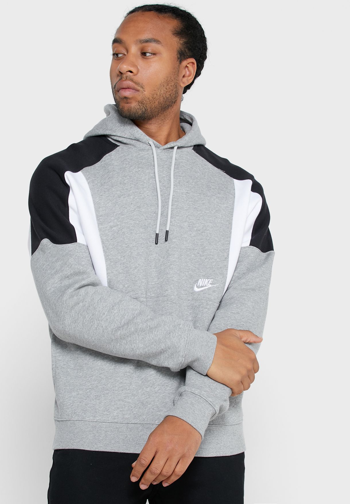 nike men's sportswear colorblocked pullover hoodie