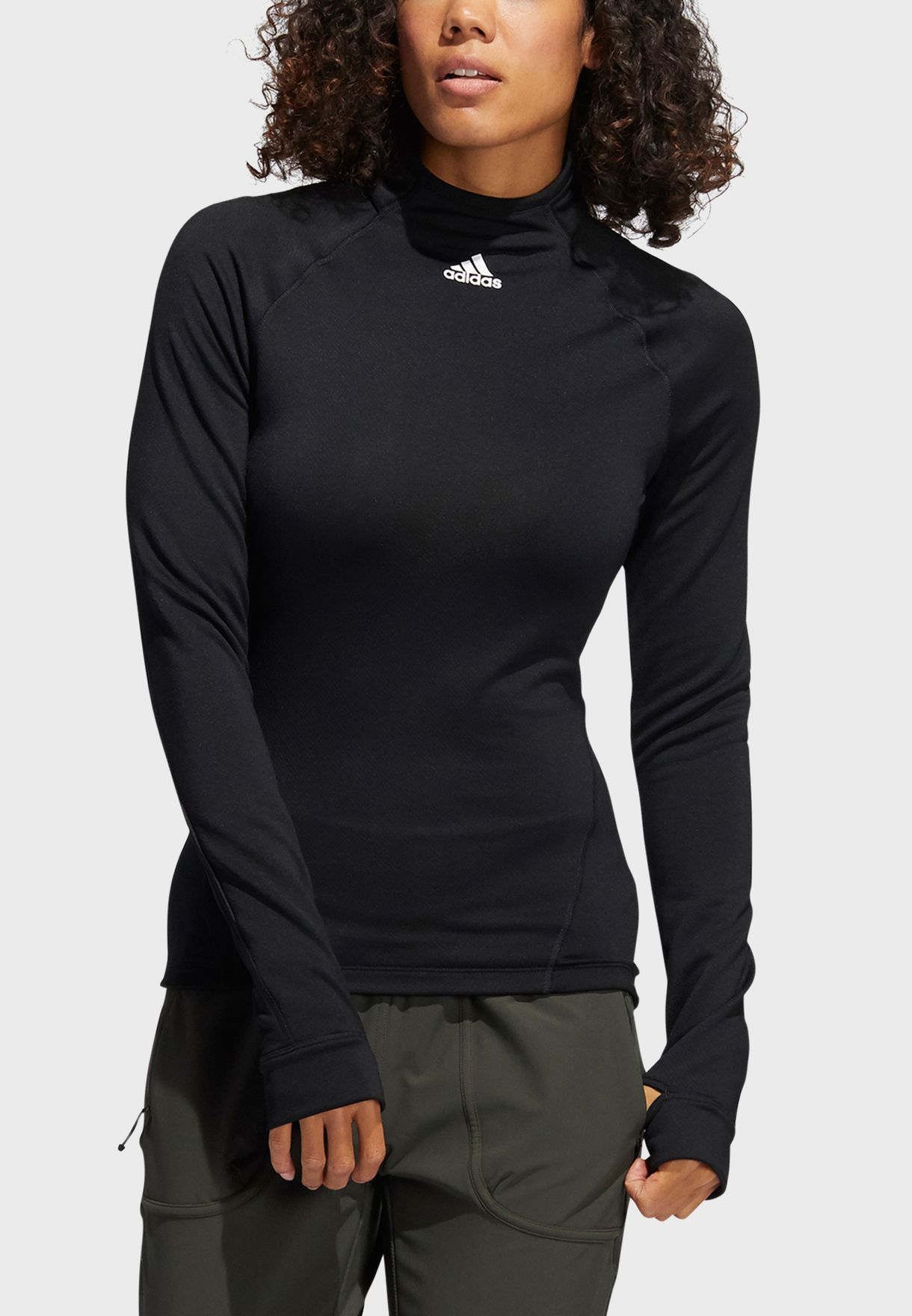 adidas women's mock neck sweatshirt