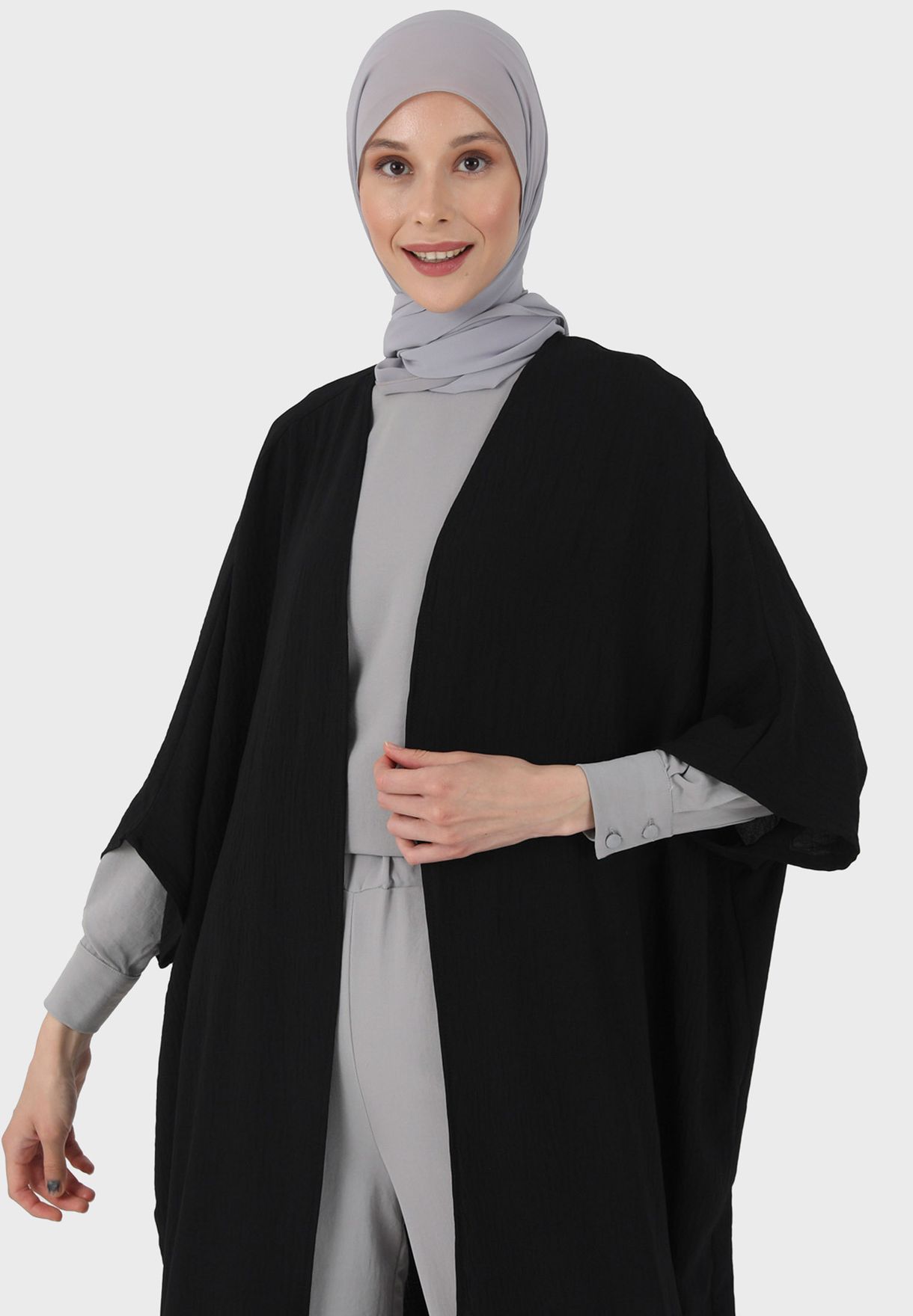 Buy Refka By Modanisa black Knitted Abaya for Women in Dubai, Abu Dhabi