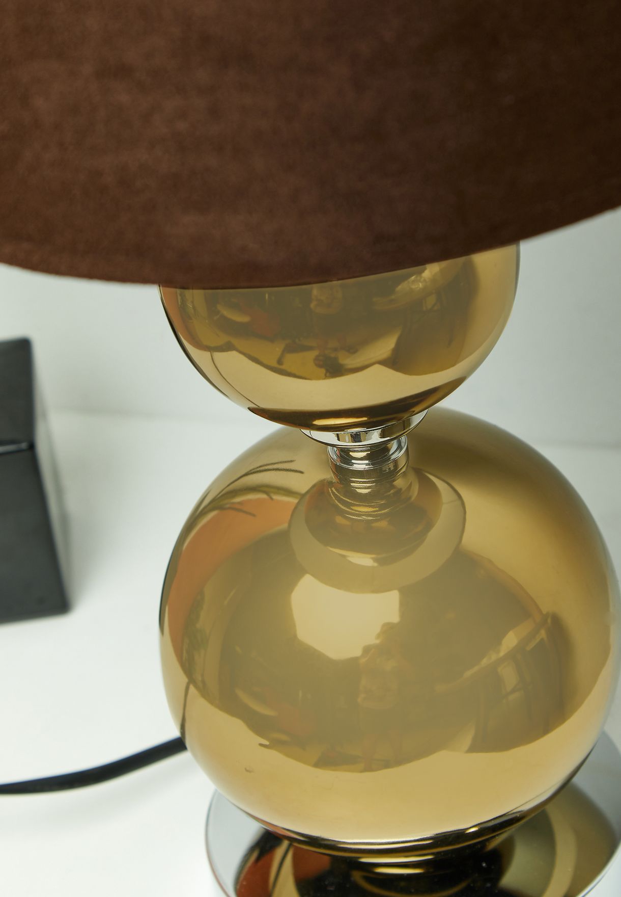 Copper Finish Ceramic Ball Detail Table Lamp