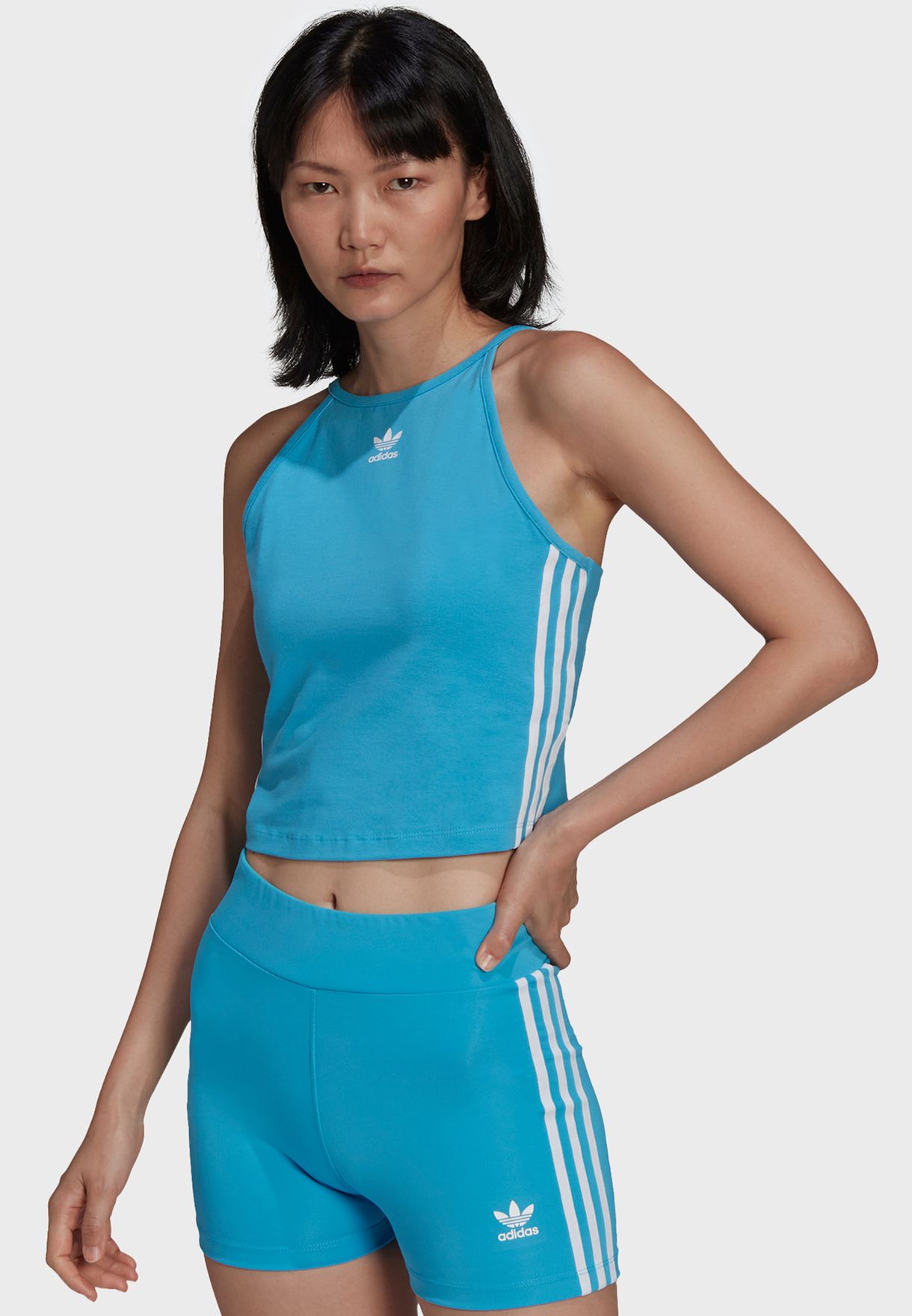 3 stripe crop top adidas