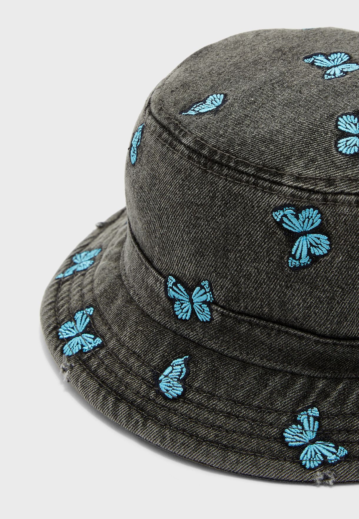 blue and black trucker hat