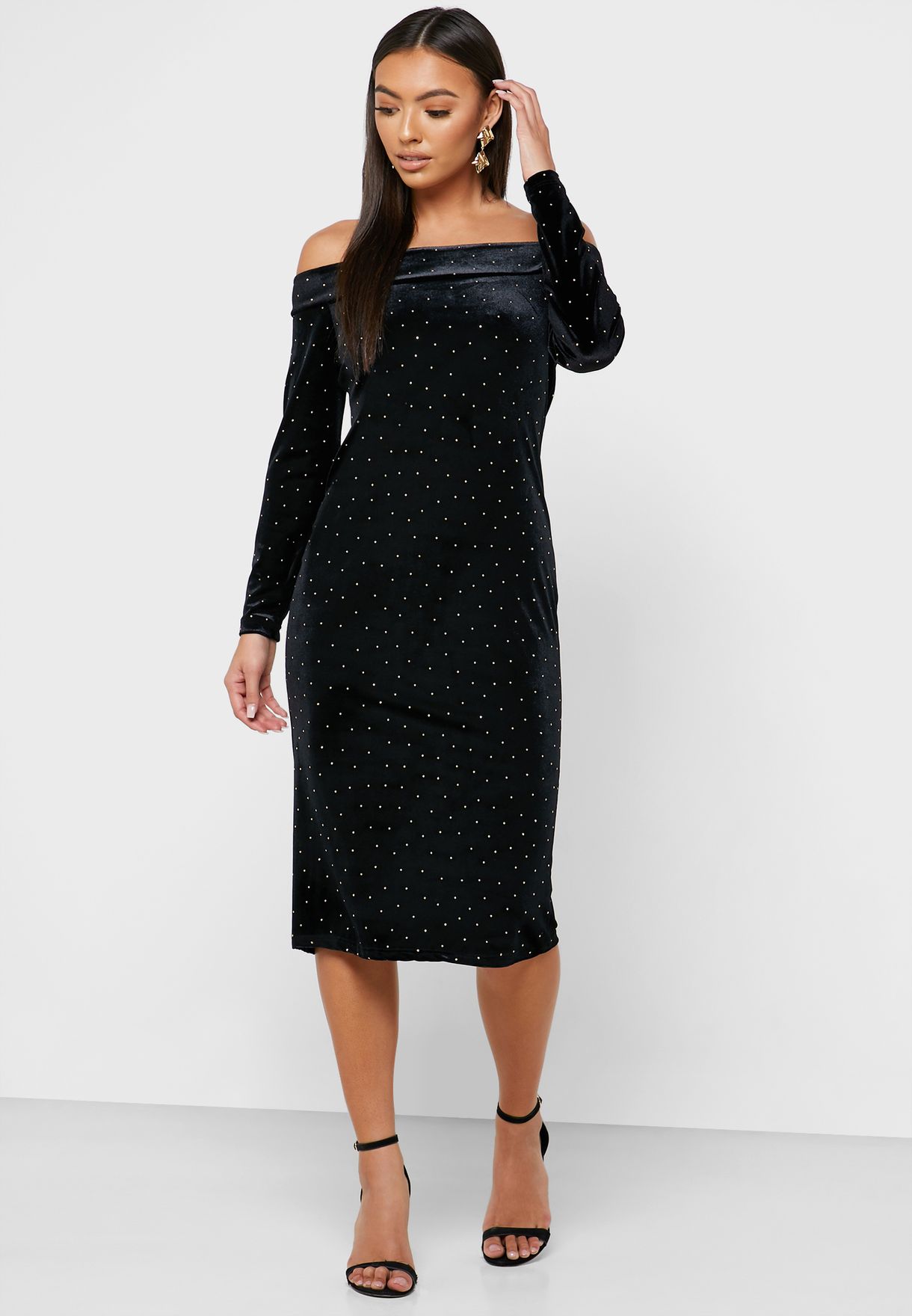 wallis black bardot dress