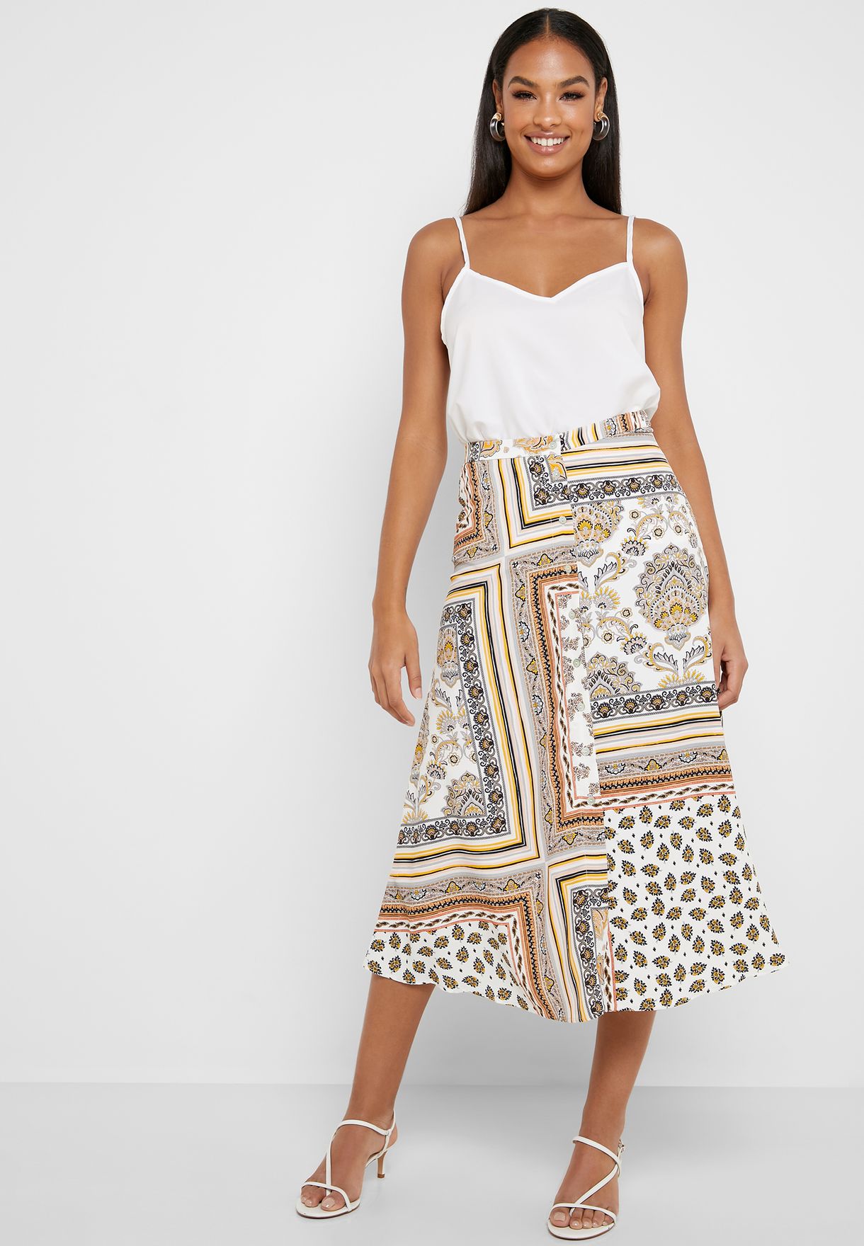 mango printed midi skirt