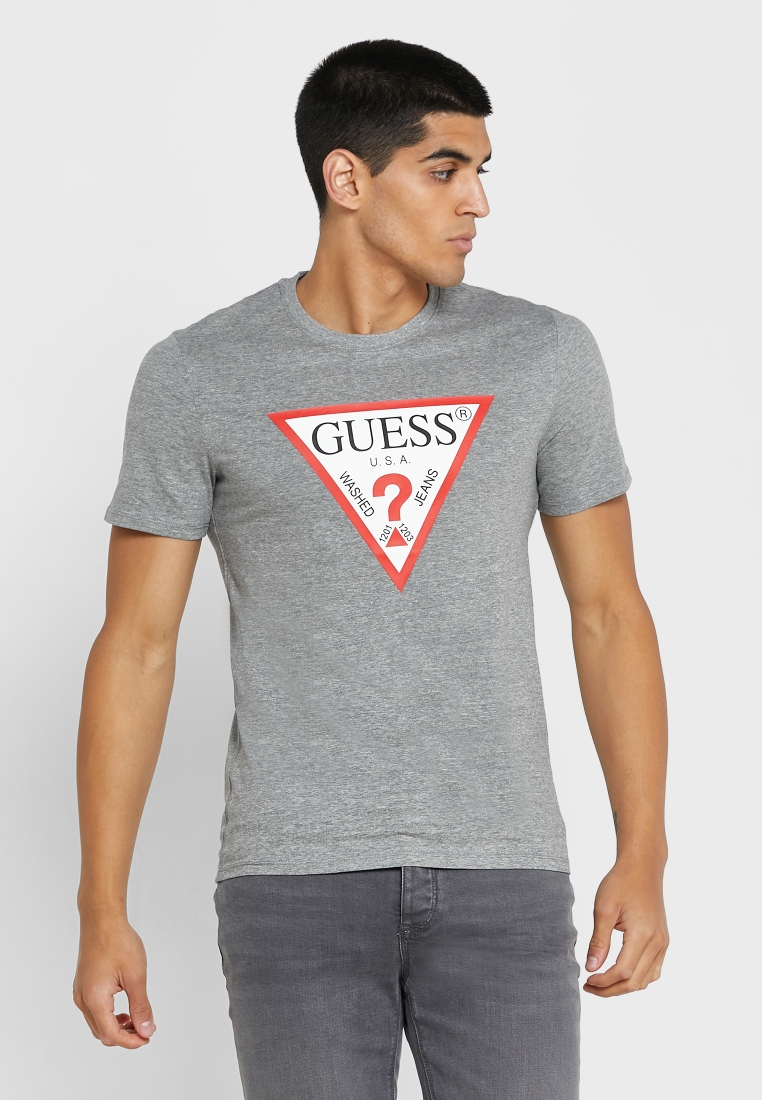 moronic praktiseret balkon Buy Guess grey Logo Crew Neck T-Shirt for Men in MENA, Worldwide
