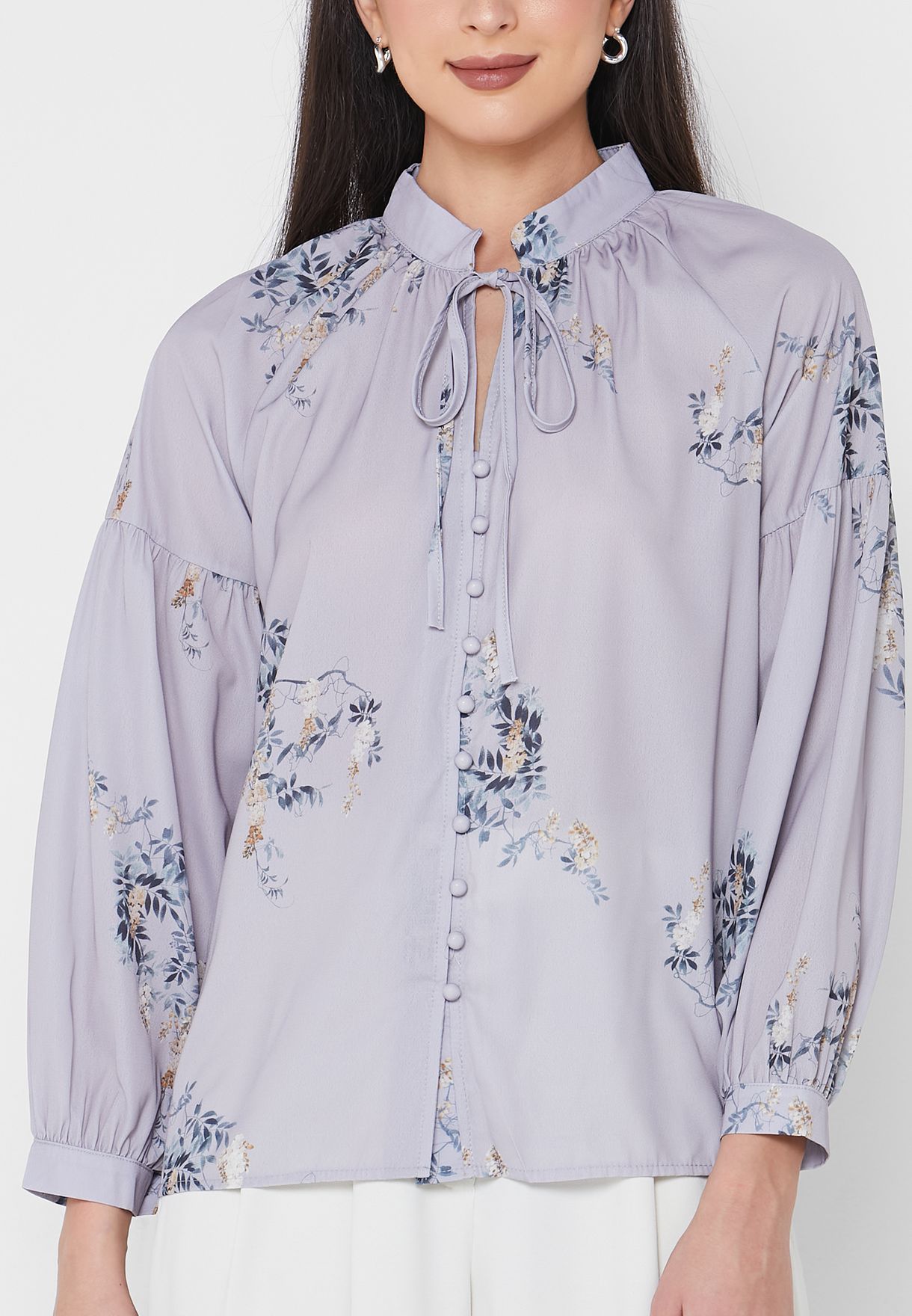 Tie Detail Puff Sleeve Top