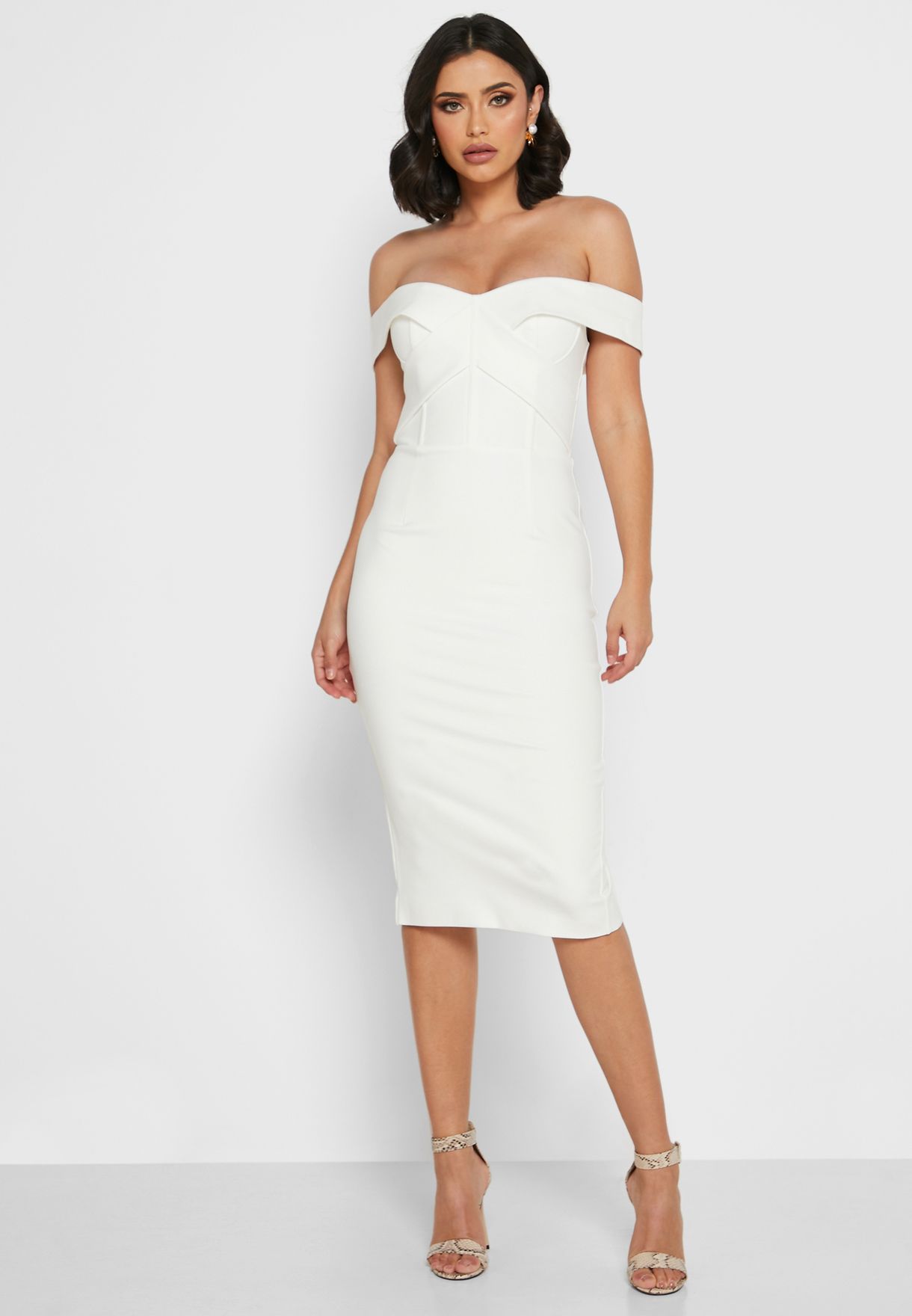 lavish alice white bardot dress