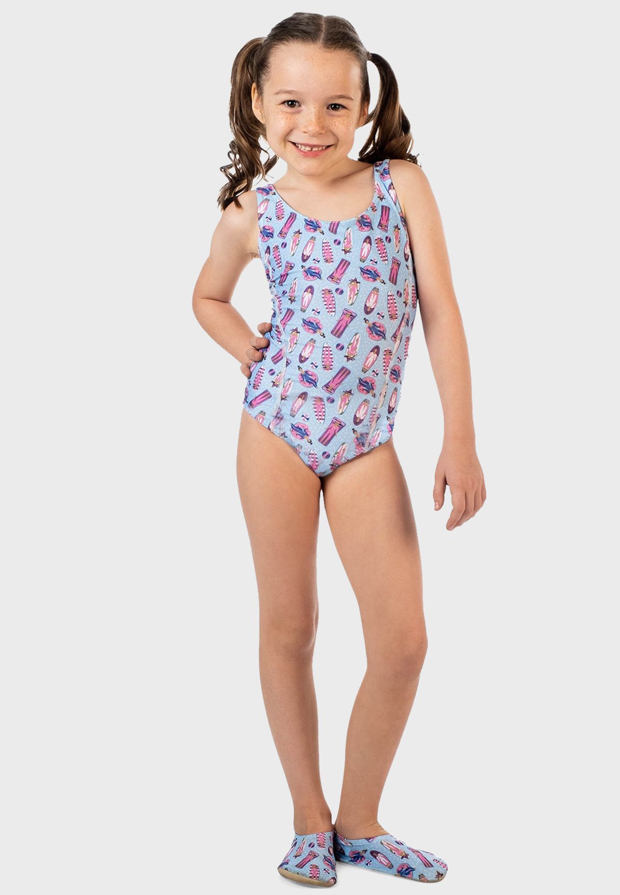Kids Ladies Print Swimsuit