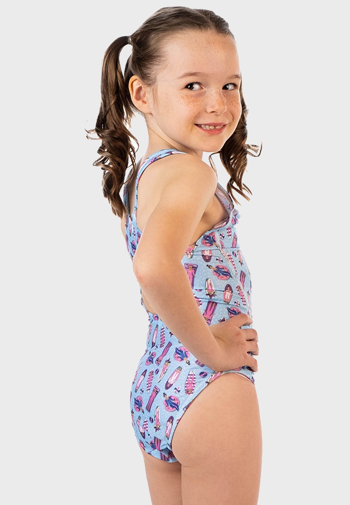 Kids Ladies Print Swimsuit